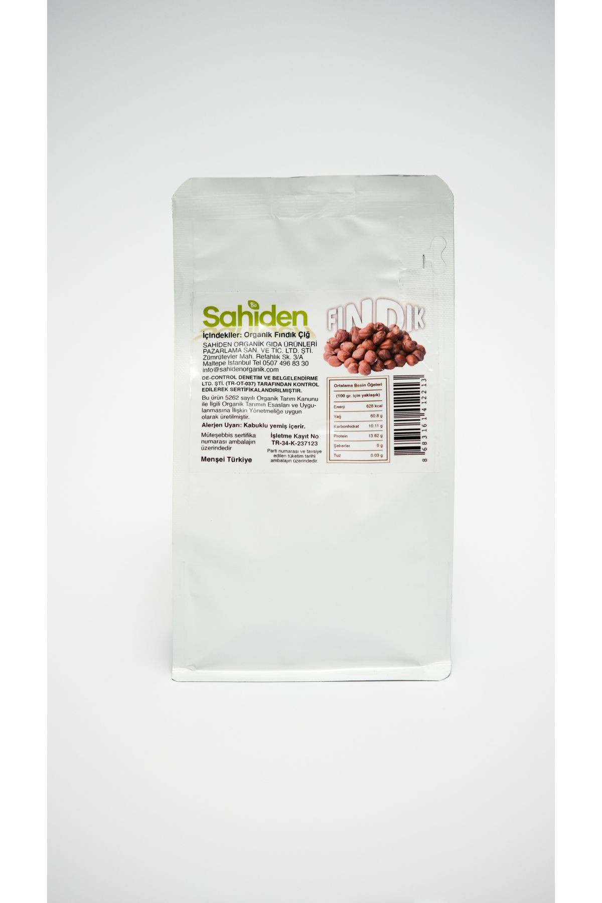 ORGANİK ÇİĞ FINDIK - 325 GR