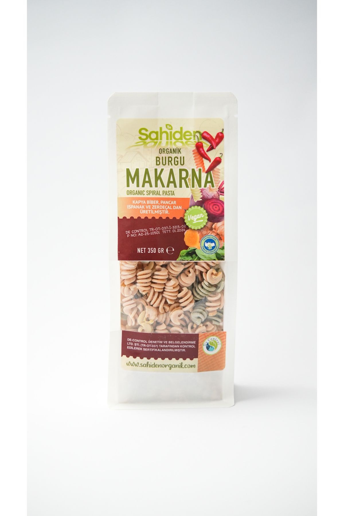 Organik Sebzeli Burgu Makarna - 350 gr