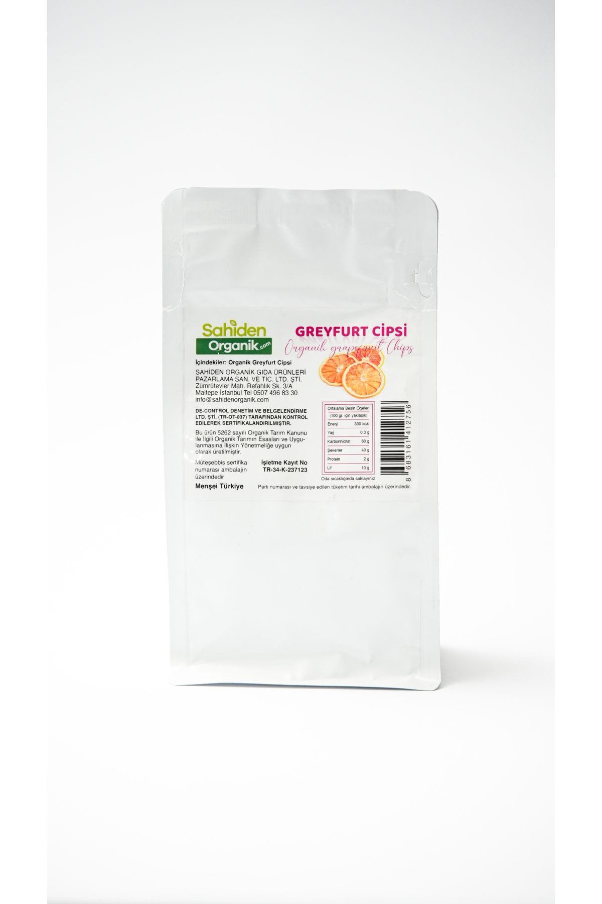 ORGANİK GREYFURT CİPSİ - 100 GR