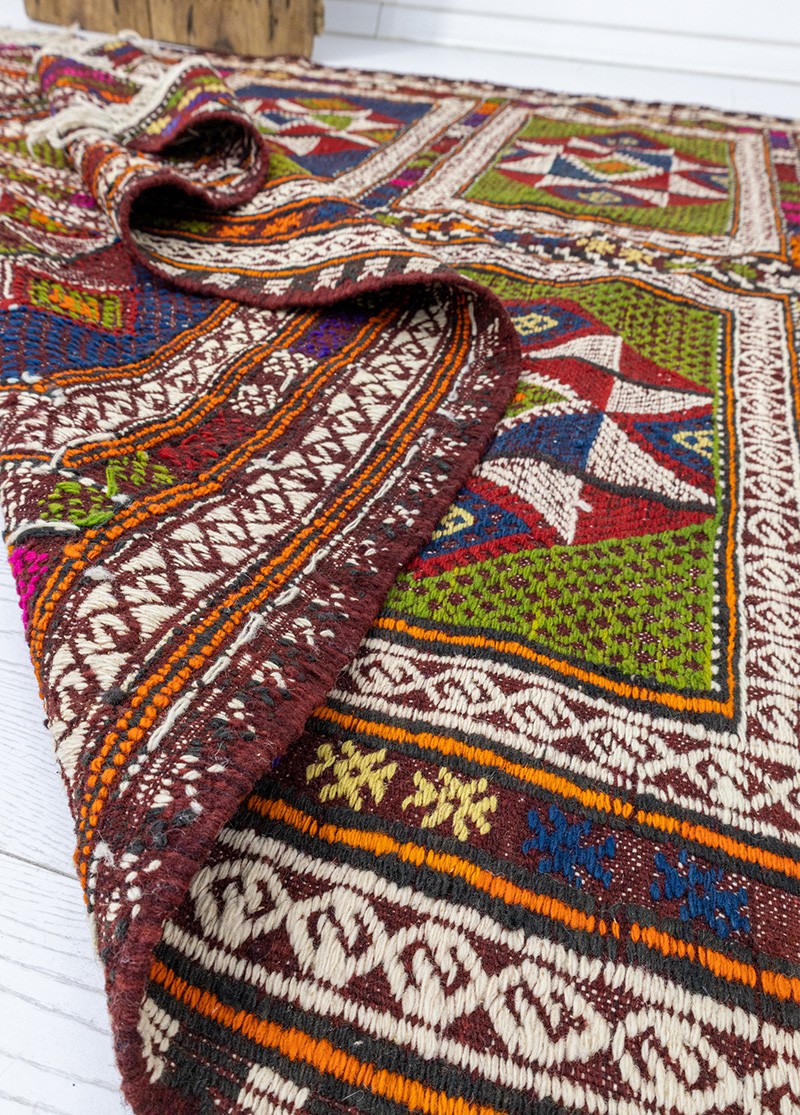 Zerda Hand-Woven Geometric Pattern Cicim Kilim 170x290 cm