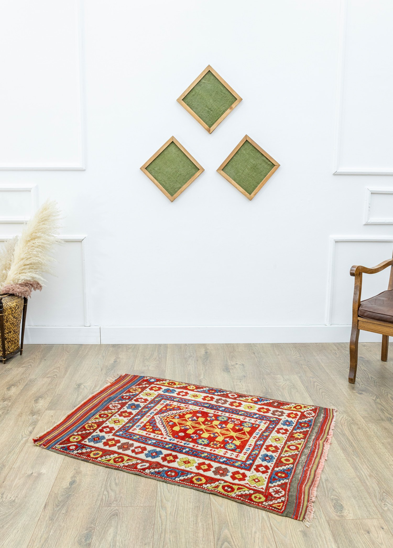 Çanakkale, Handwoven Antique Rug with Mihrab Design