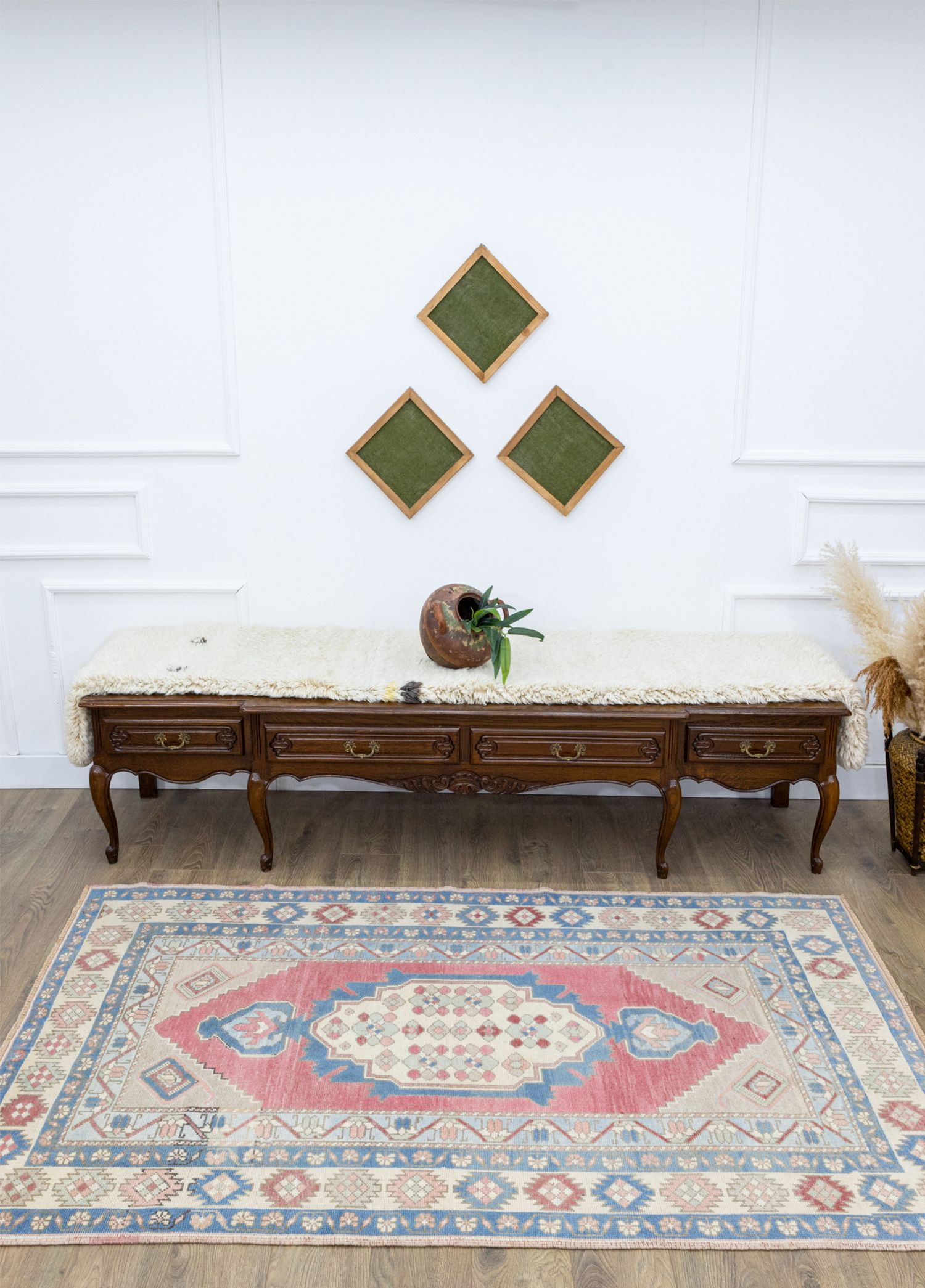 Bala Renkli El Dokuma Taşpınar Halısı 133x222 cm