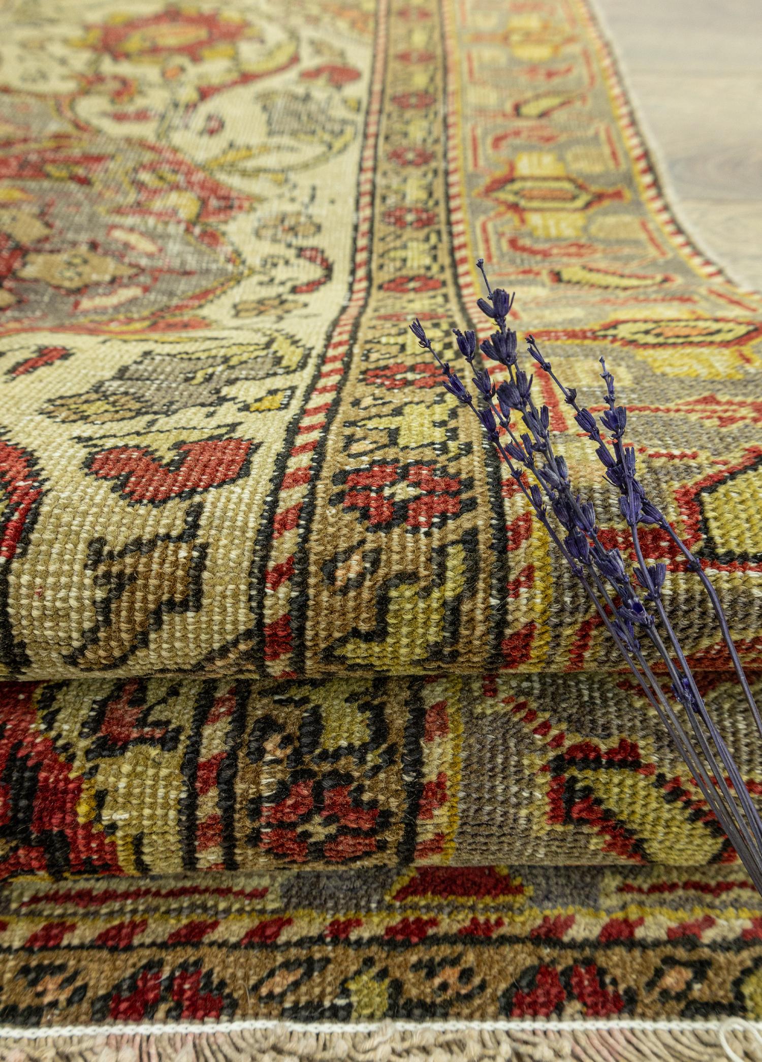 Zerivan Çiçek Tasarımlı Vintage Halı 130x220 cm