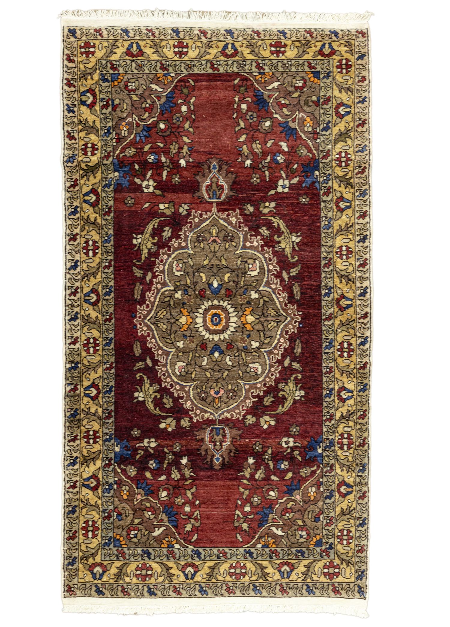 Brun Floral Patterned Handwoven Rug 133x242 cm