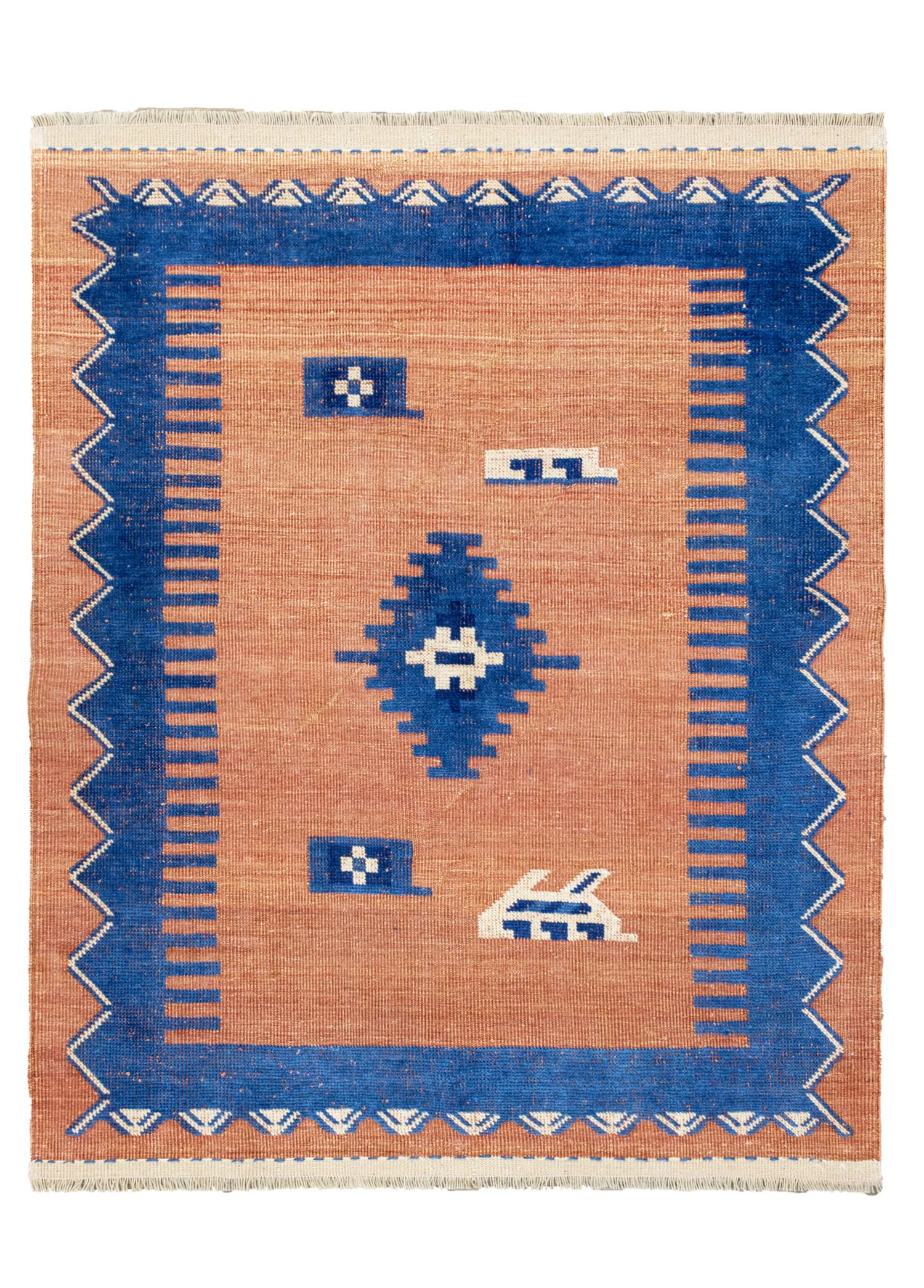 Klark Primitive Patterned Hand Woven Carpet Rug 110x137 cm