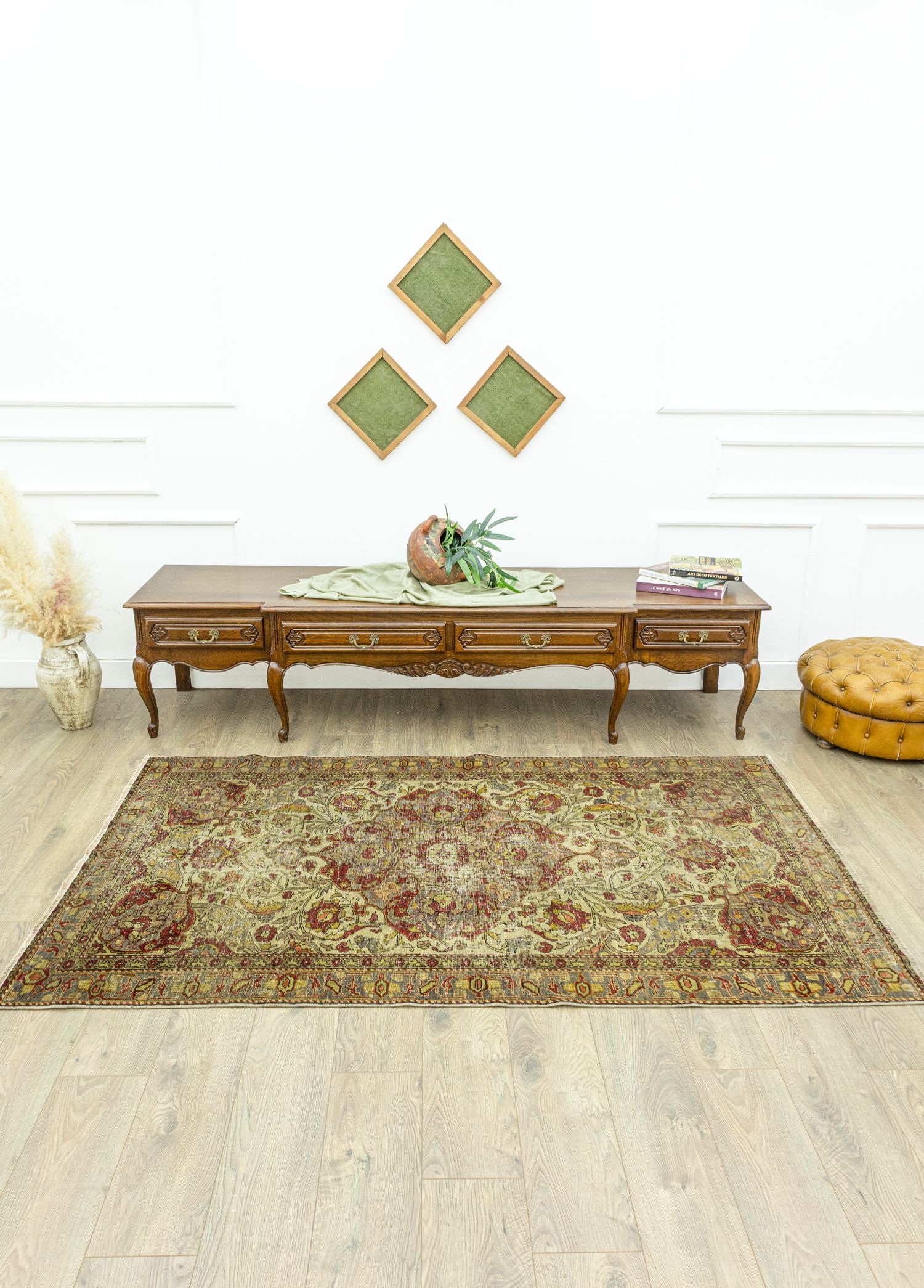 Zerivan Çiçek Tasarımlı Vintage Halı 130x220 cm