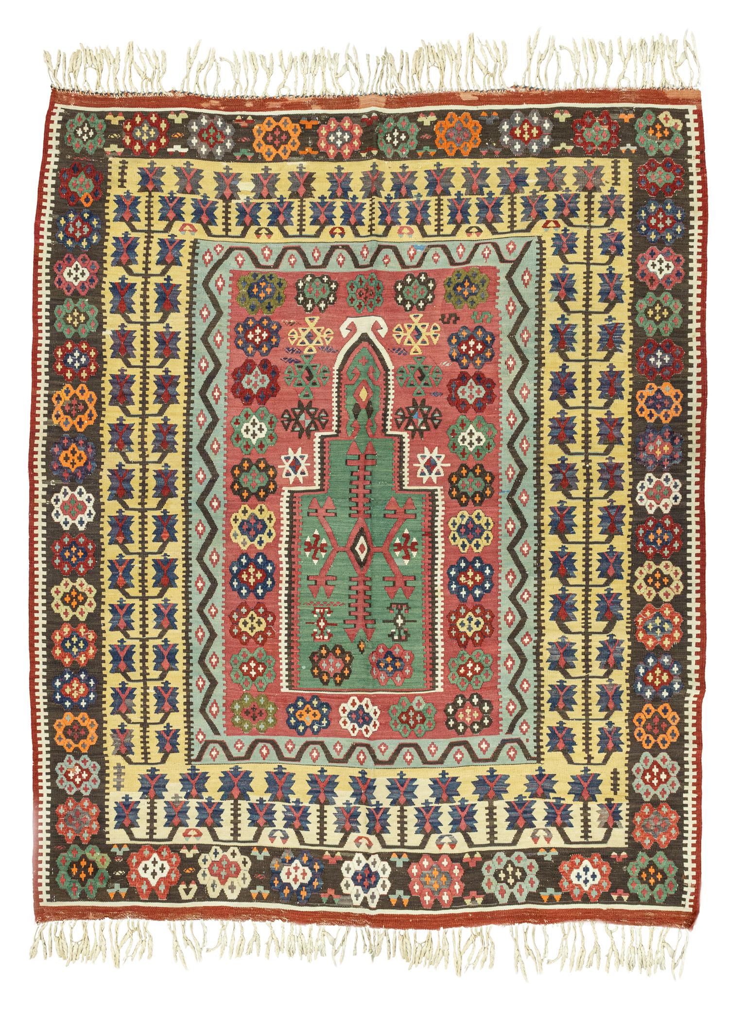 Erzurum, Handwoven Antique Wool Kilim