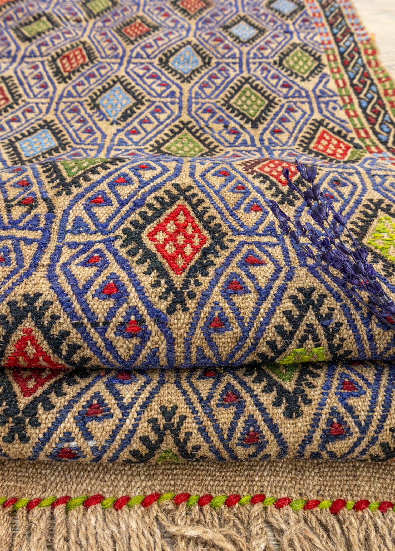 Mogan Renkli Yün Cicim Kilim 156x240 cm