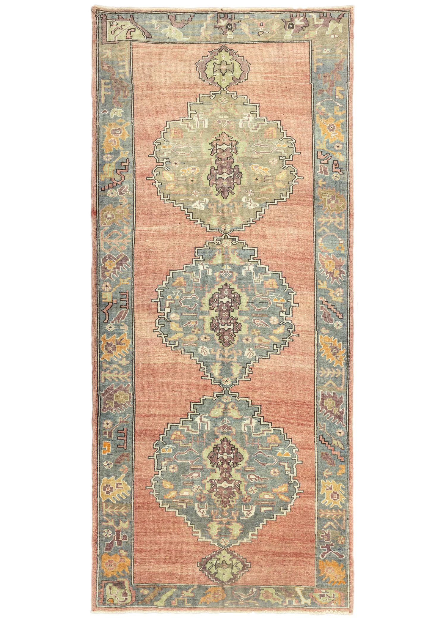 Achiella Rustic Design Wool Rug 164x379 cm