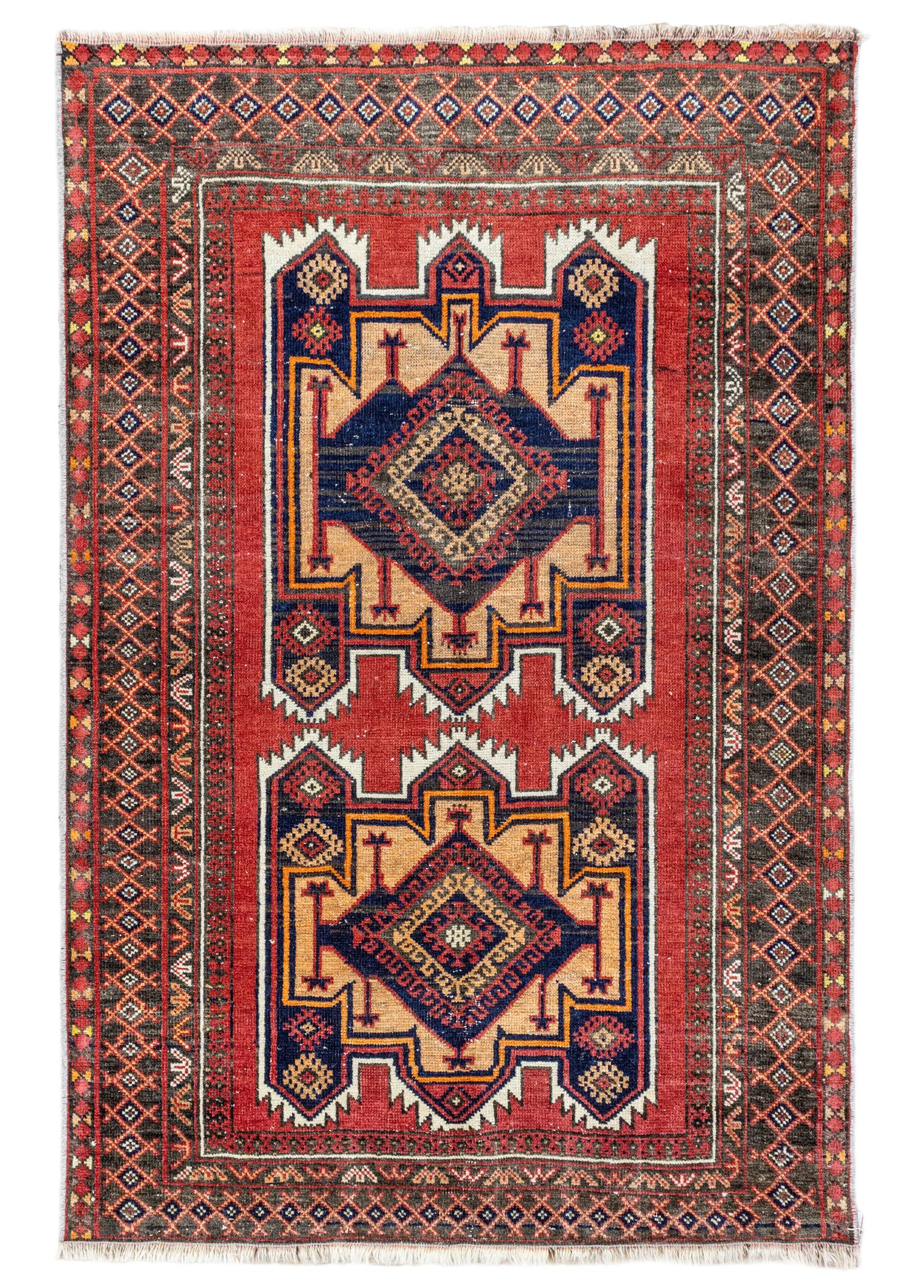 Sircan Ethnic Red Hand-Woven Persian Rug 91x134 cm