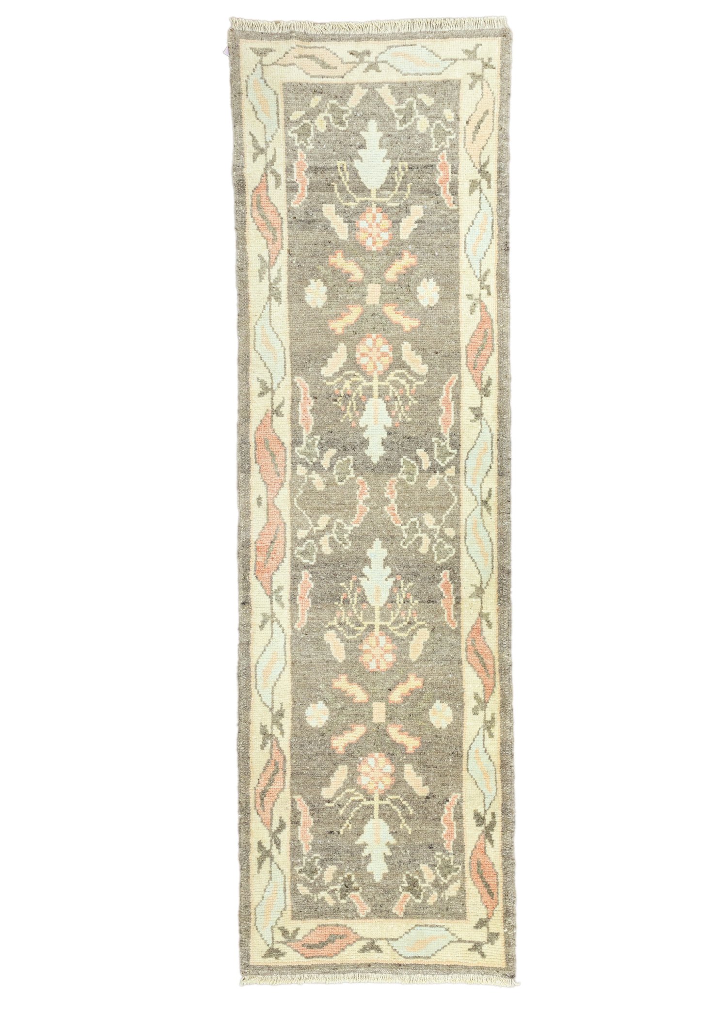 Siyurgal Floral Patterned Oushak Runner 70x251 cm