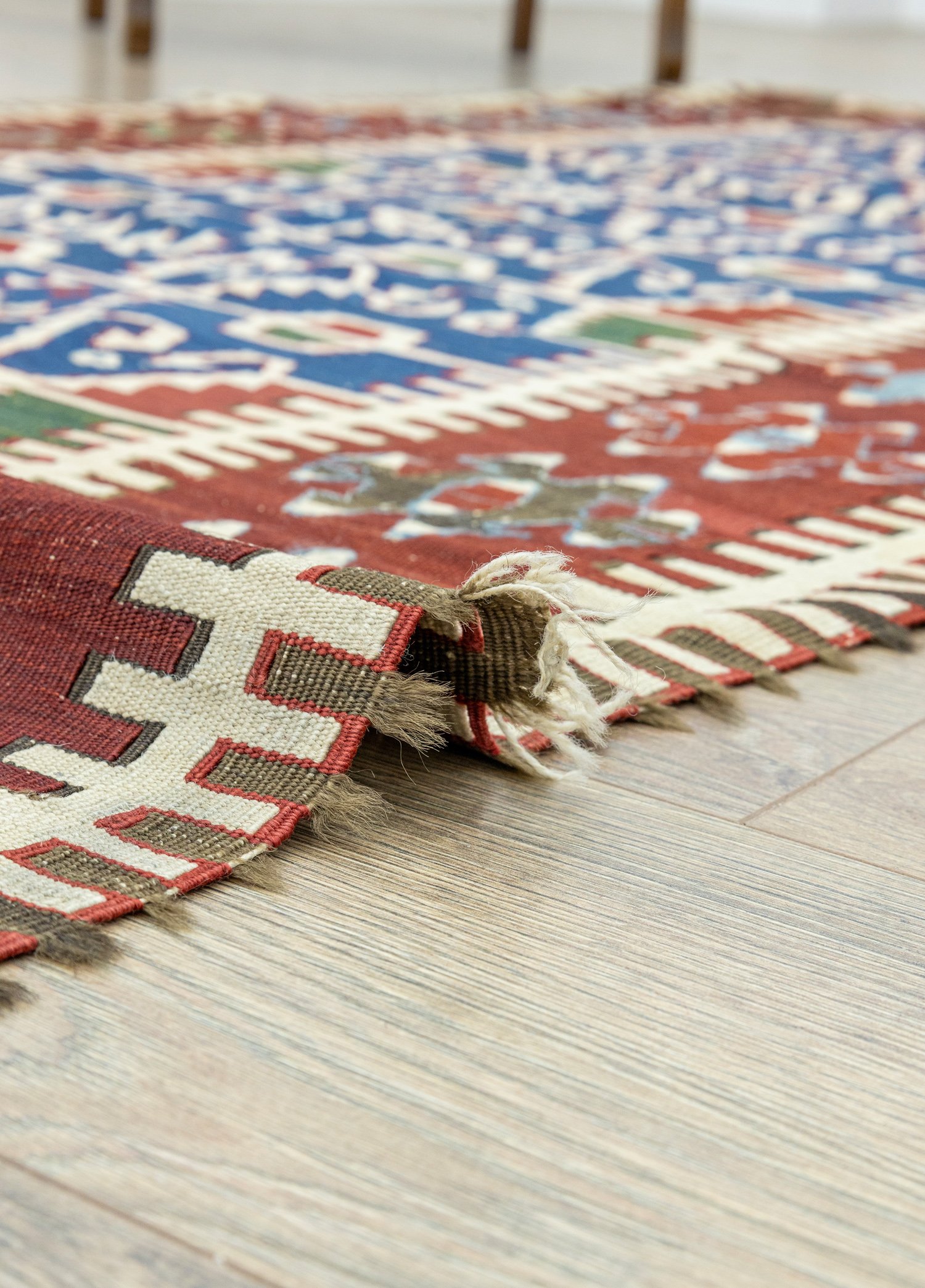 Obruk, Traditional Handwoven Antique Kilim Runner