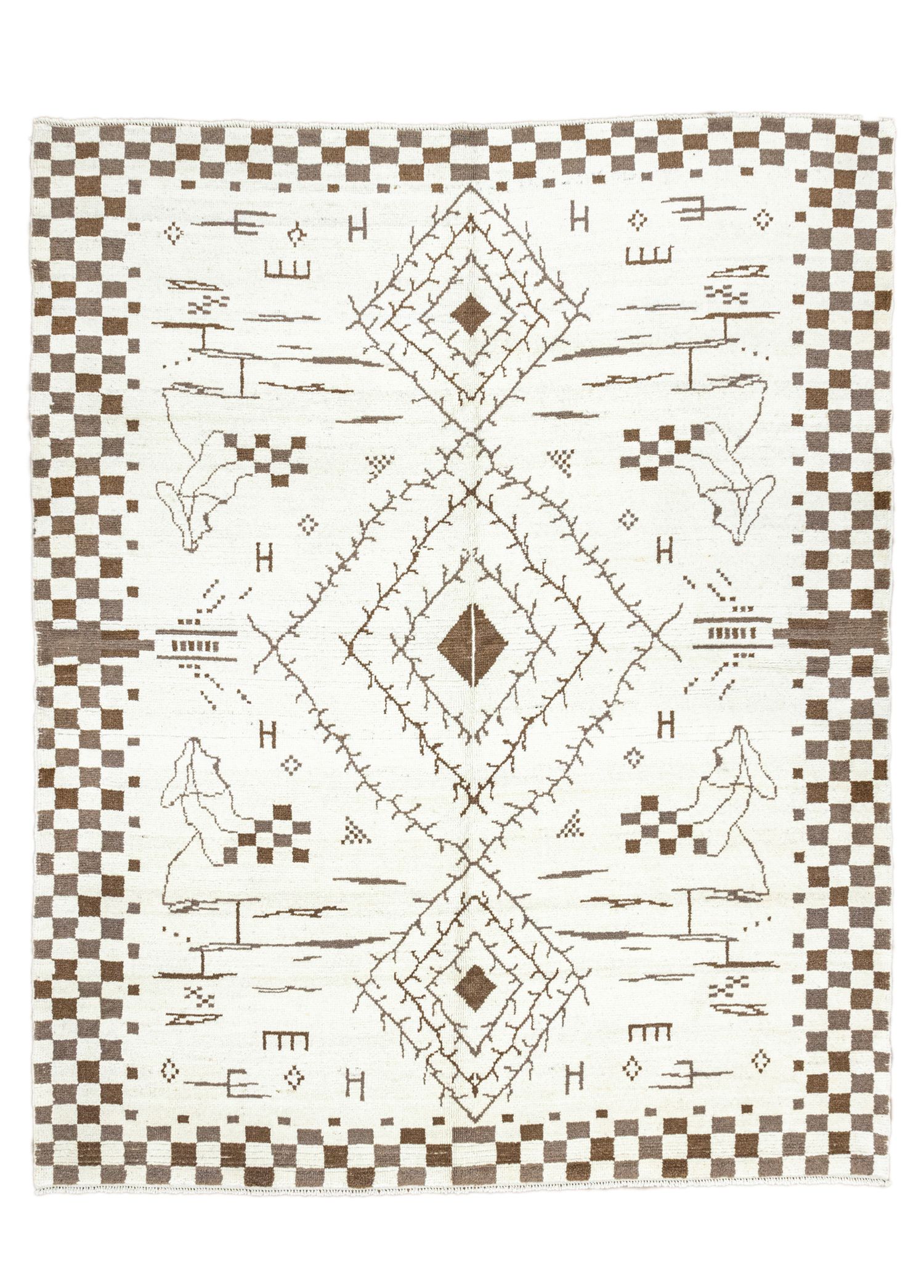 Jadida Ethnic Patterned Moroccan Hand Woven Rug 240x286 cm