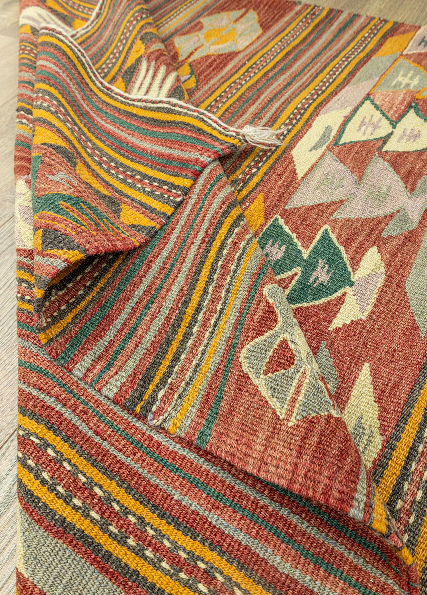 Dirse Renkli El Dokuma Kilim 117x213 cm