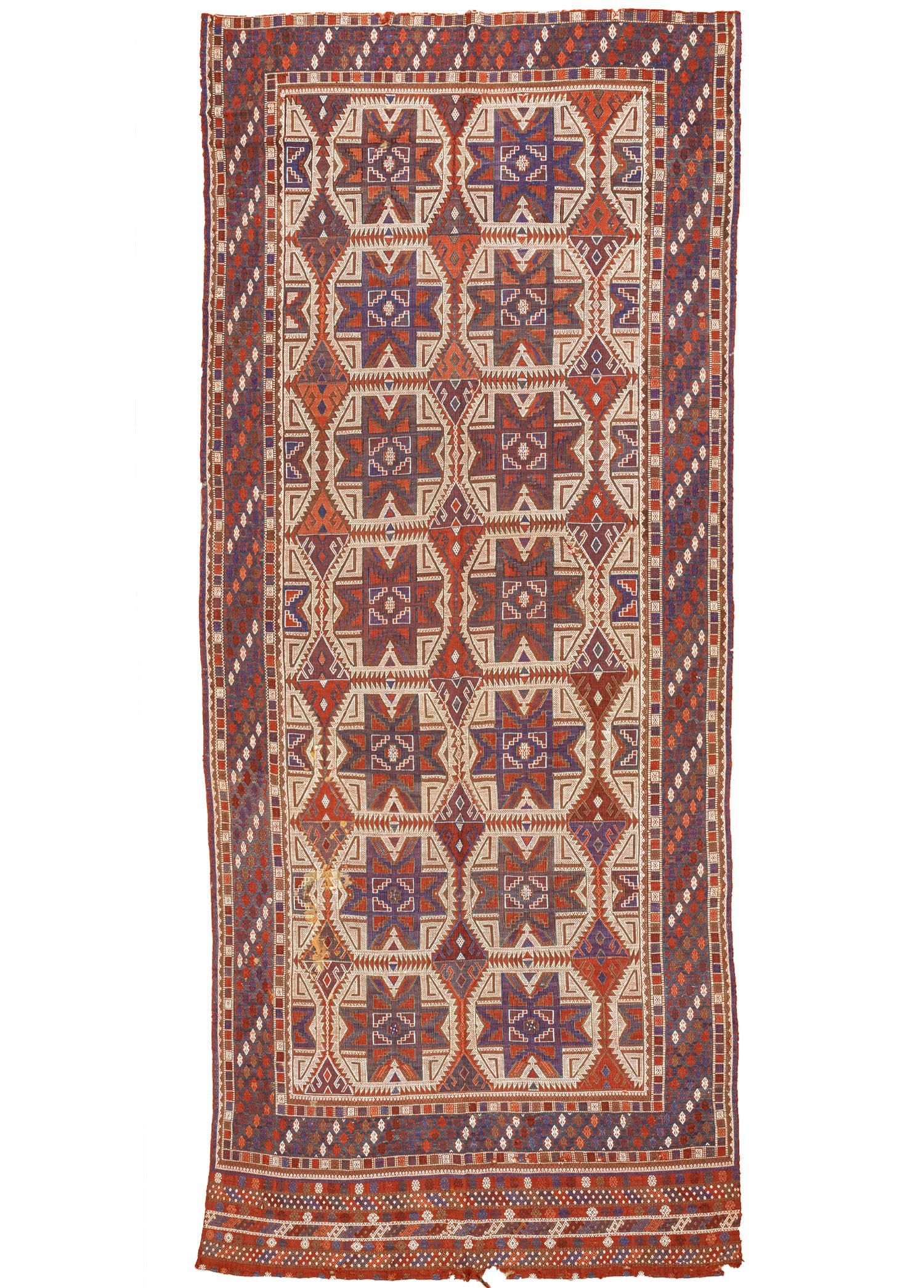 Konya, Handwoven Cicim Antique Kilim