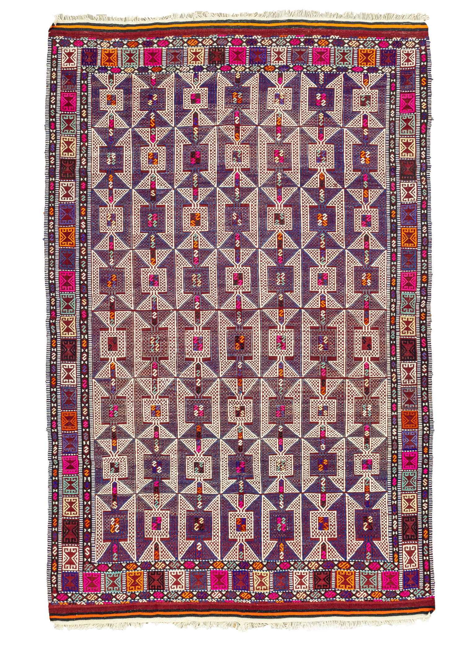 Meruert Geometrik Tasarımlı Yün Cicim Kilim 179x284 cm