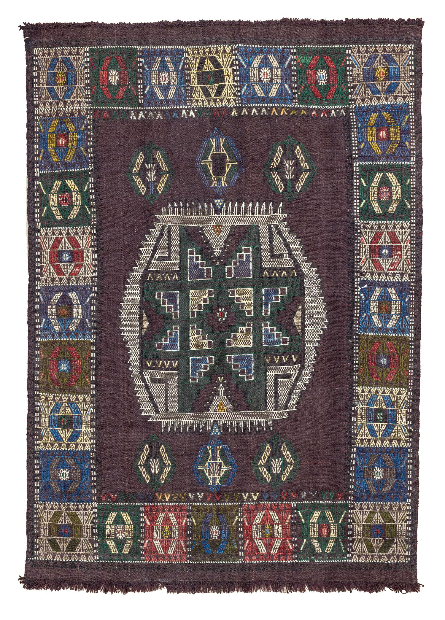 Açelya Rustik El Dokuma Cicim Yün Kilim 120x168 cm