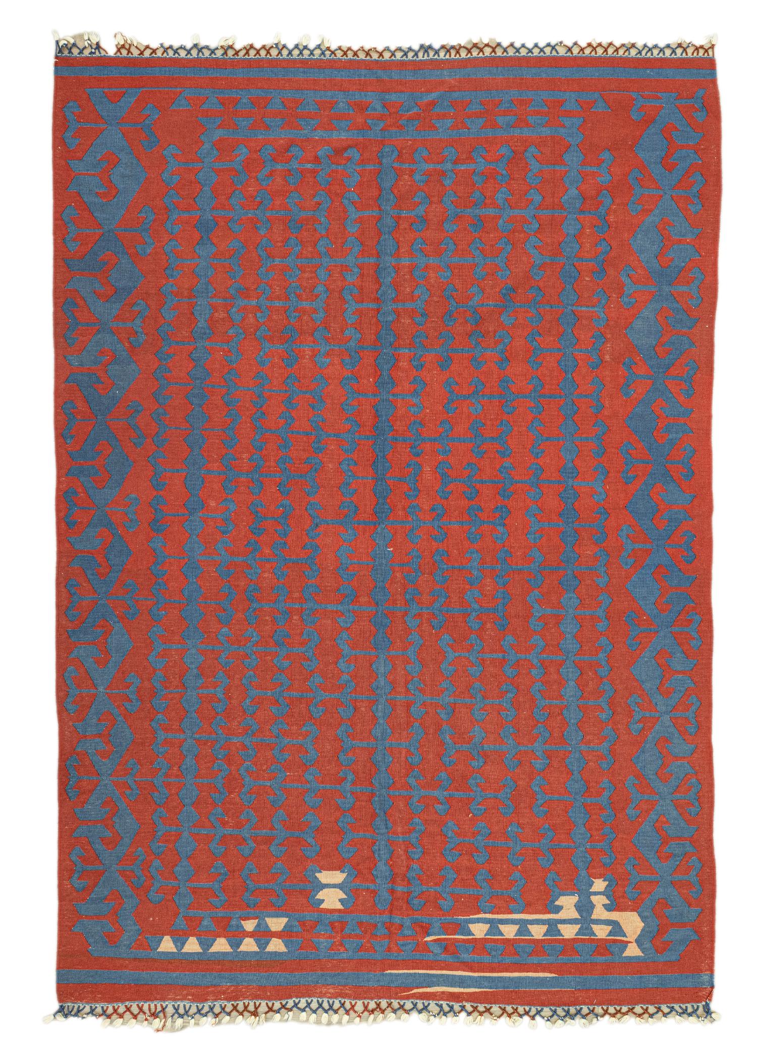 Ihlara El Dokuma Kırmızı Kilim 195x281 cm