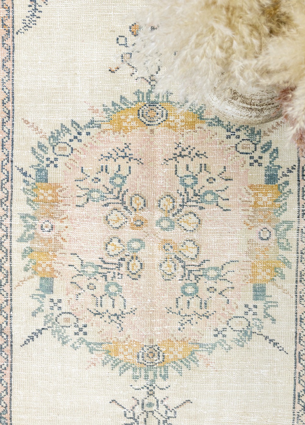 Yasuc Hand-Woven Floral Runner Rug 88x184 cm