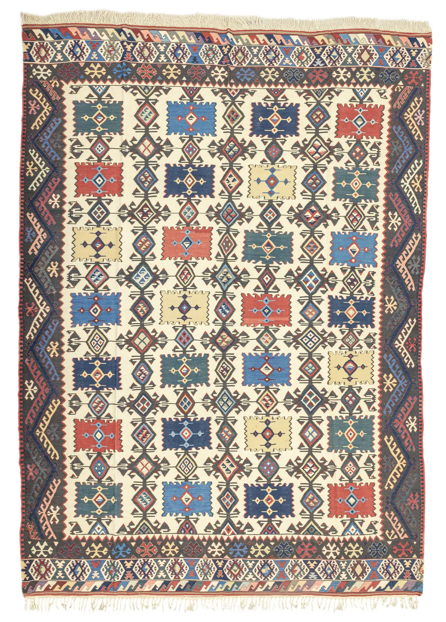 Cliff Etnik Tasarımlı Yün Kilim 234x303 cm