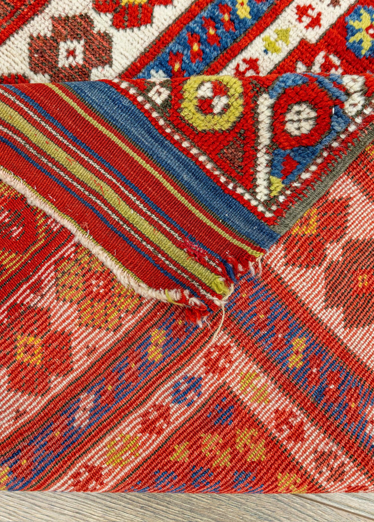 Çanakkale, Handwoven Antique Rug with Mihrab Design