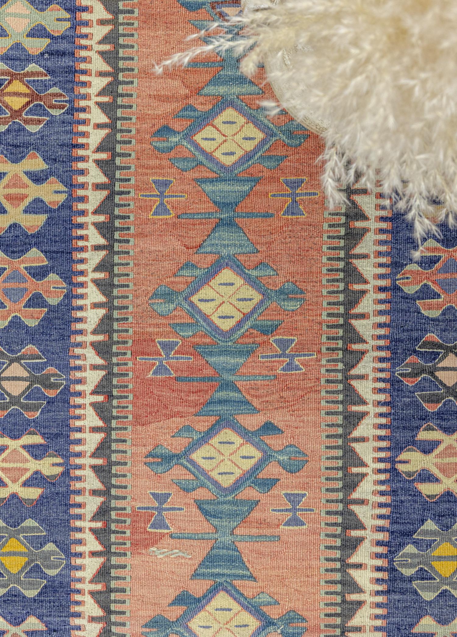 Firas Rustik Tasarımlı Yün Kilim 81x152 cm