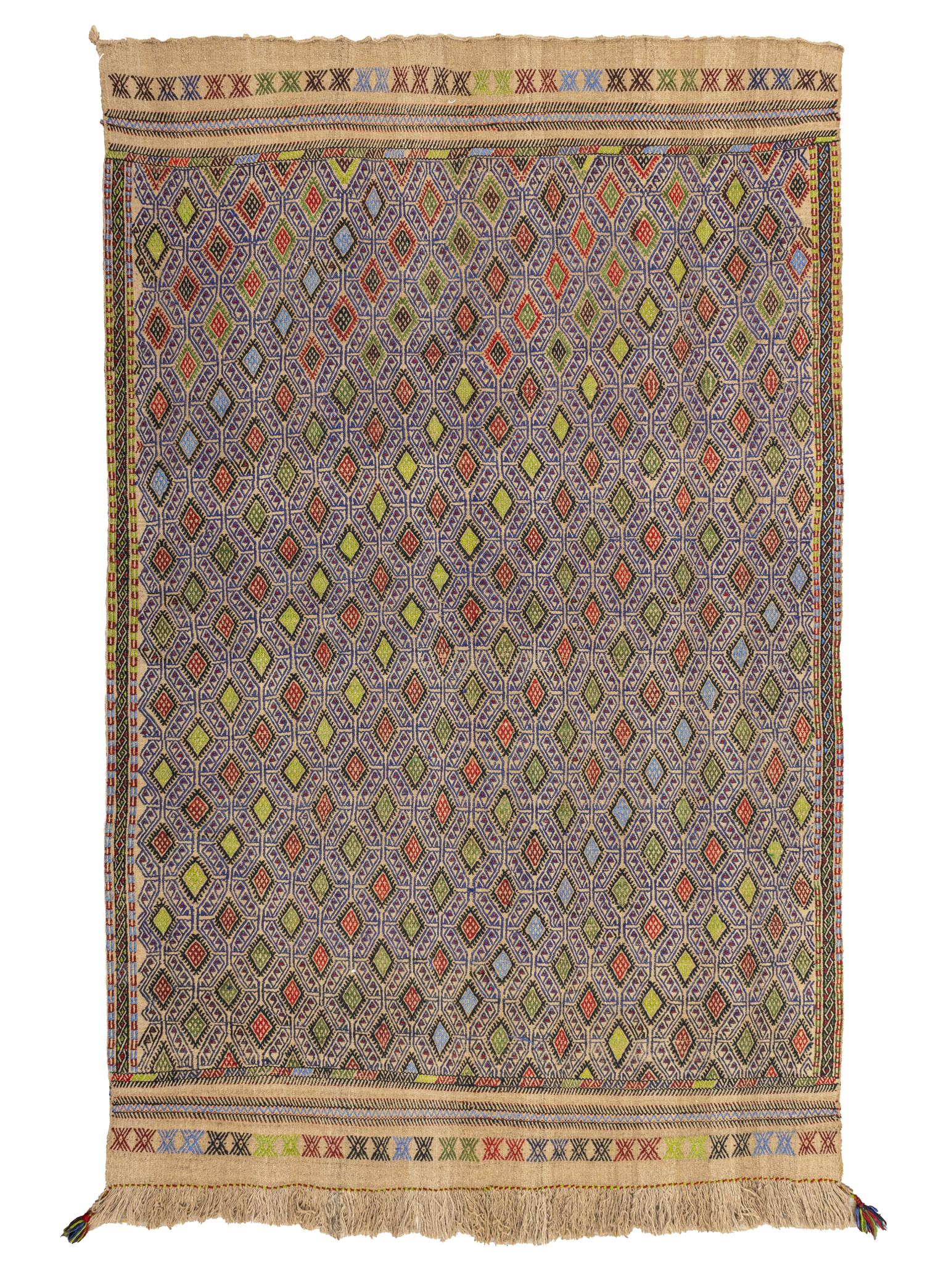 Mogan Renkli Yün Cicim Kilim 156x240 cm