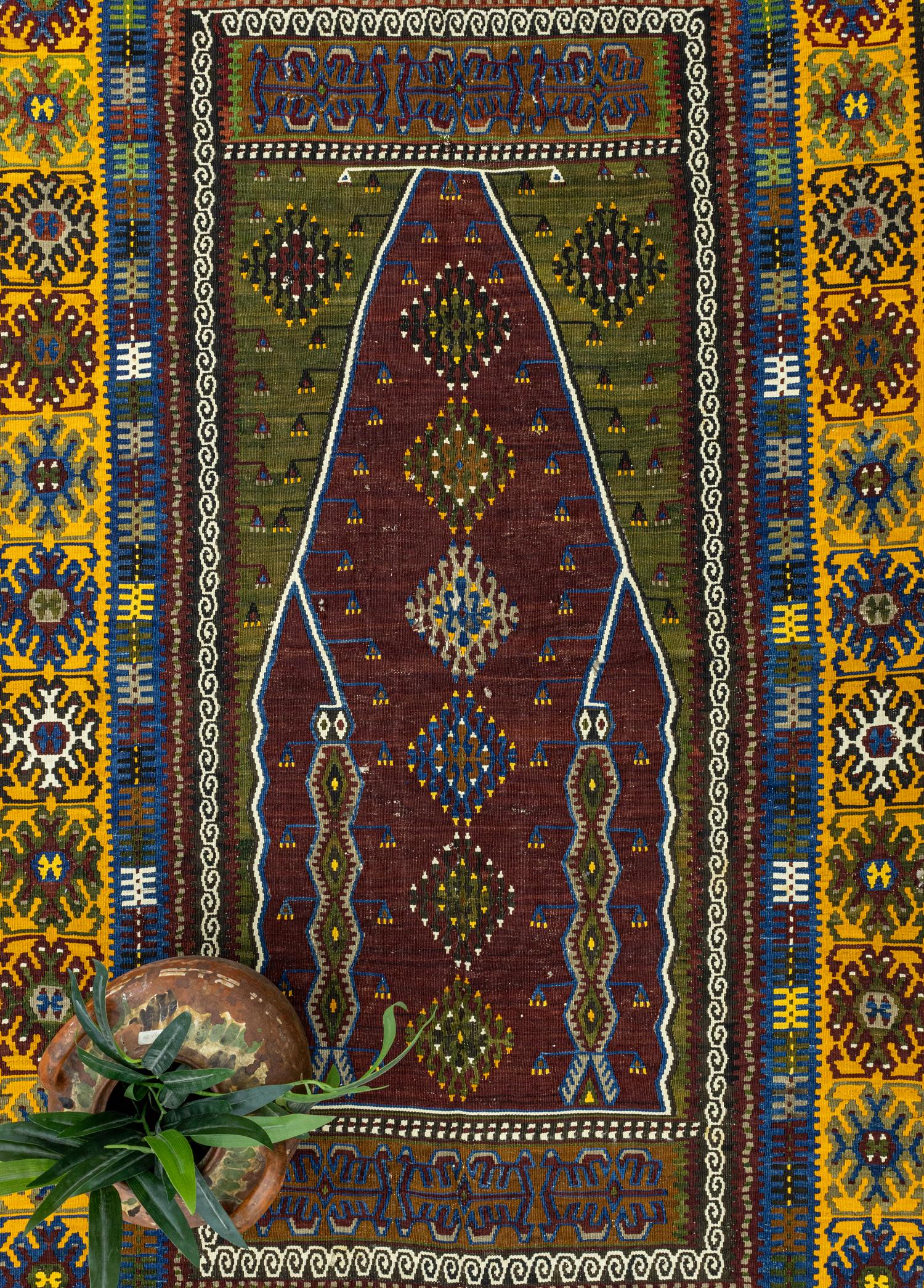 Kayseri, Yahyalı Antique Rug with Mihrap Patterned 131x220 cm