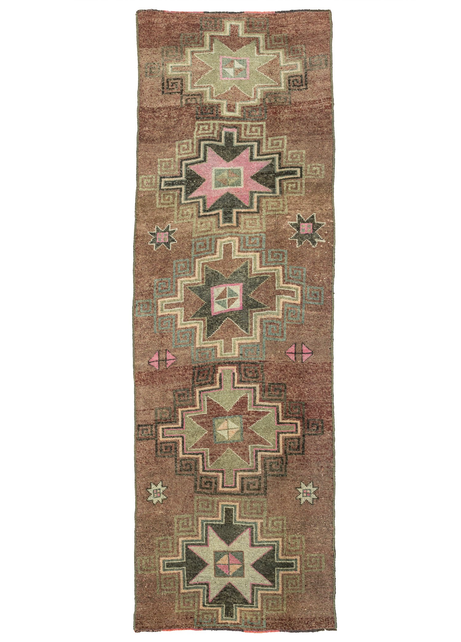 Royal Handwoven Brown Herki Runner 116x389 cm