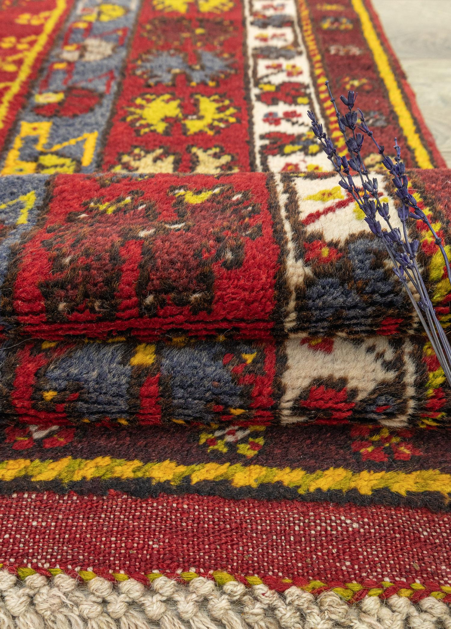 Kuzca El Dokuma Yün Köy Halı 125x195 cm