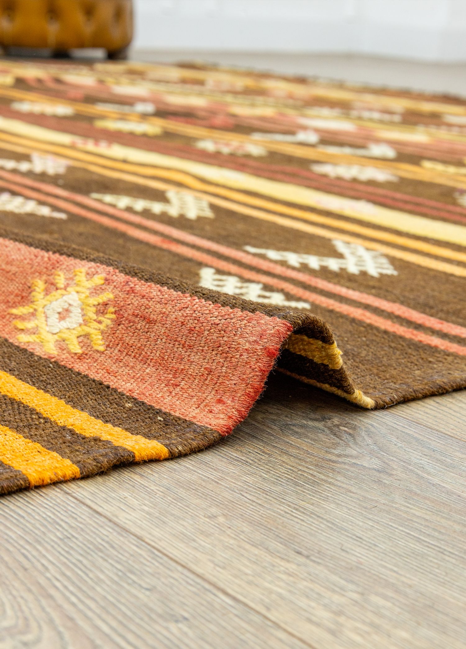 Cicim Handwoven Large Brown Kilim 232x408 cm