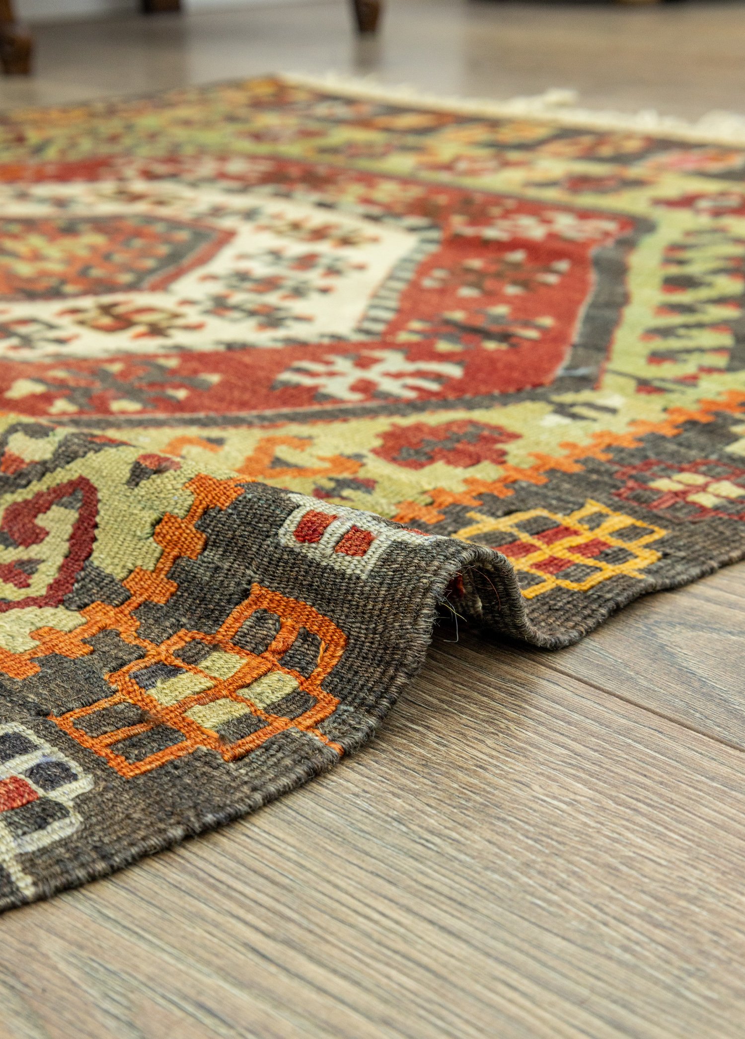 Elnara Geometric Designed Wool Kilim 102x145 cm