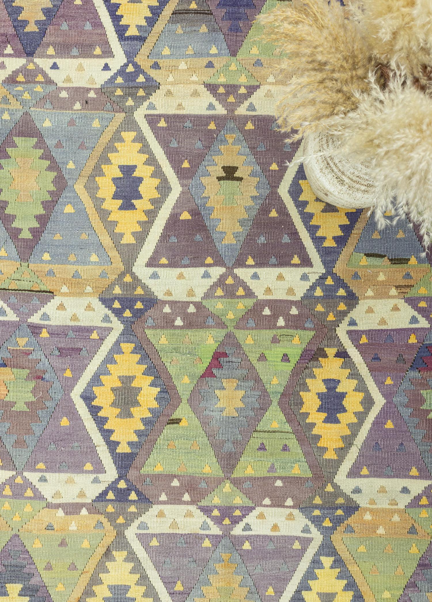 Barak Pastel Renkli Yün Kilim 156x257 cm