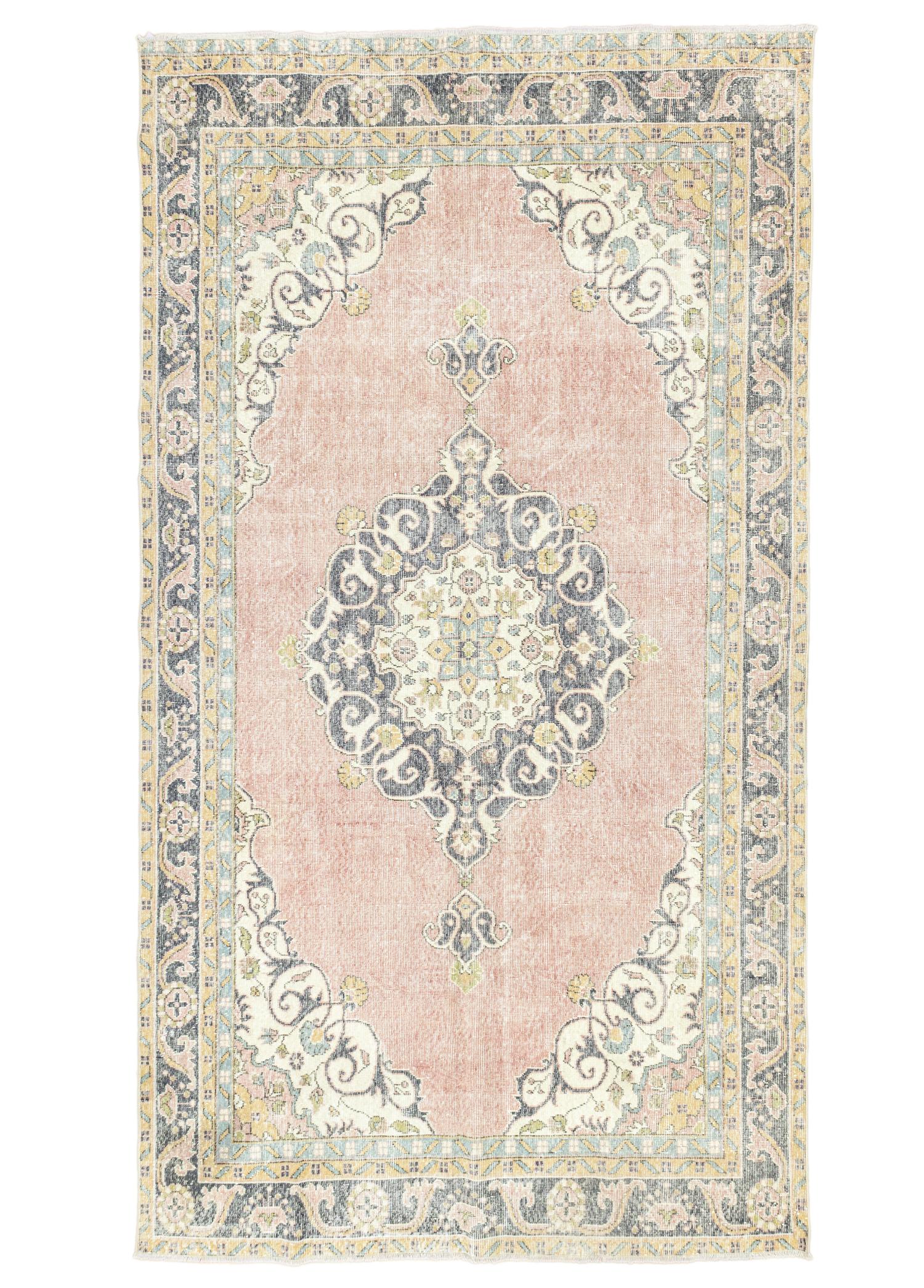 Selik Medallion Patterned Pink Rug 195x325 cm