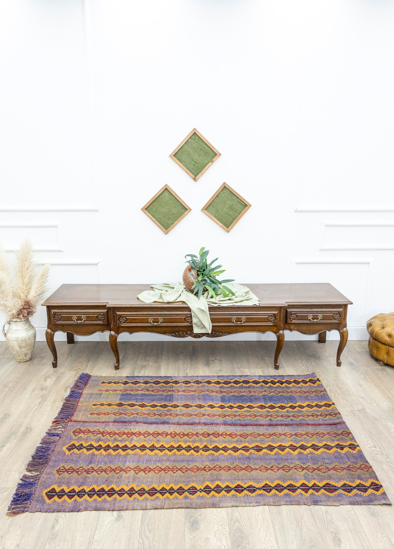 Aiden Hand-Woven Double-Wings Wool Cicim Kilim 124x168 cm