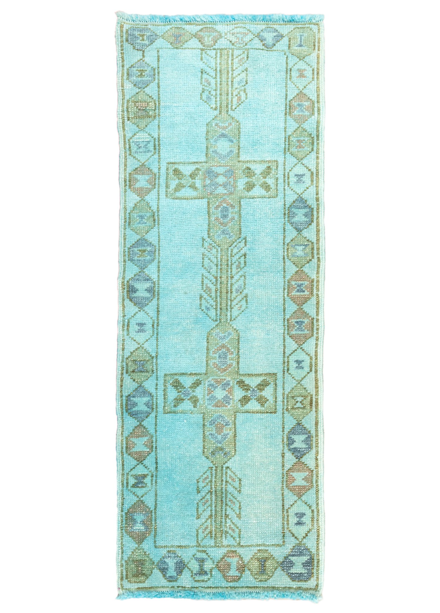 Atela Hand-Woven Blue Wool Runner 57x158 cm