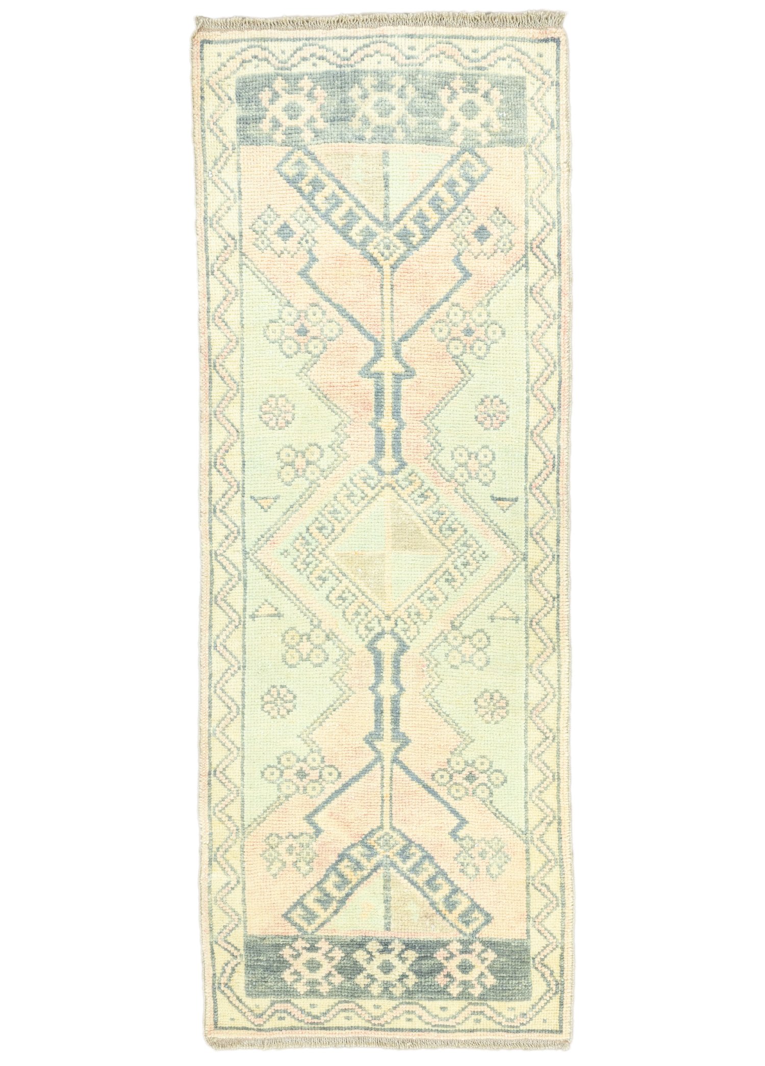 Yulsa Geometric Patterned Wool Rug 70x193 cm