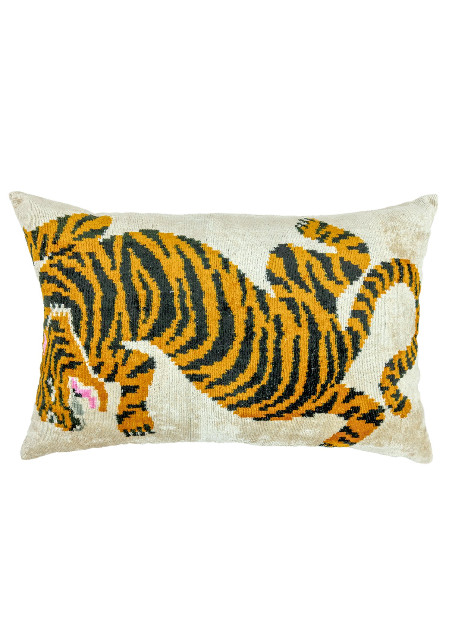 Bangu Tiger Patterned Ikat Pillow 60x40 cm