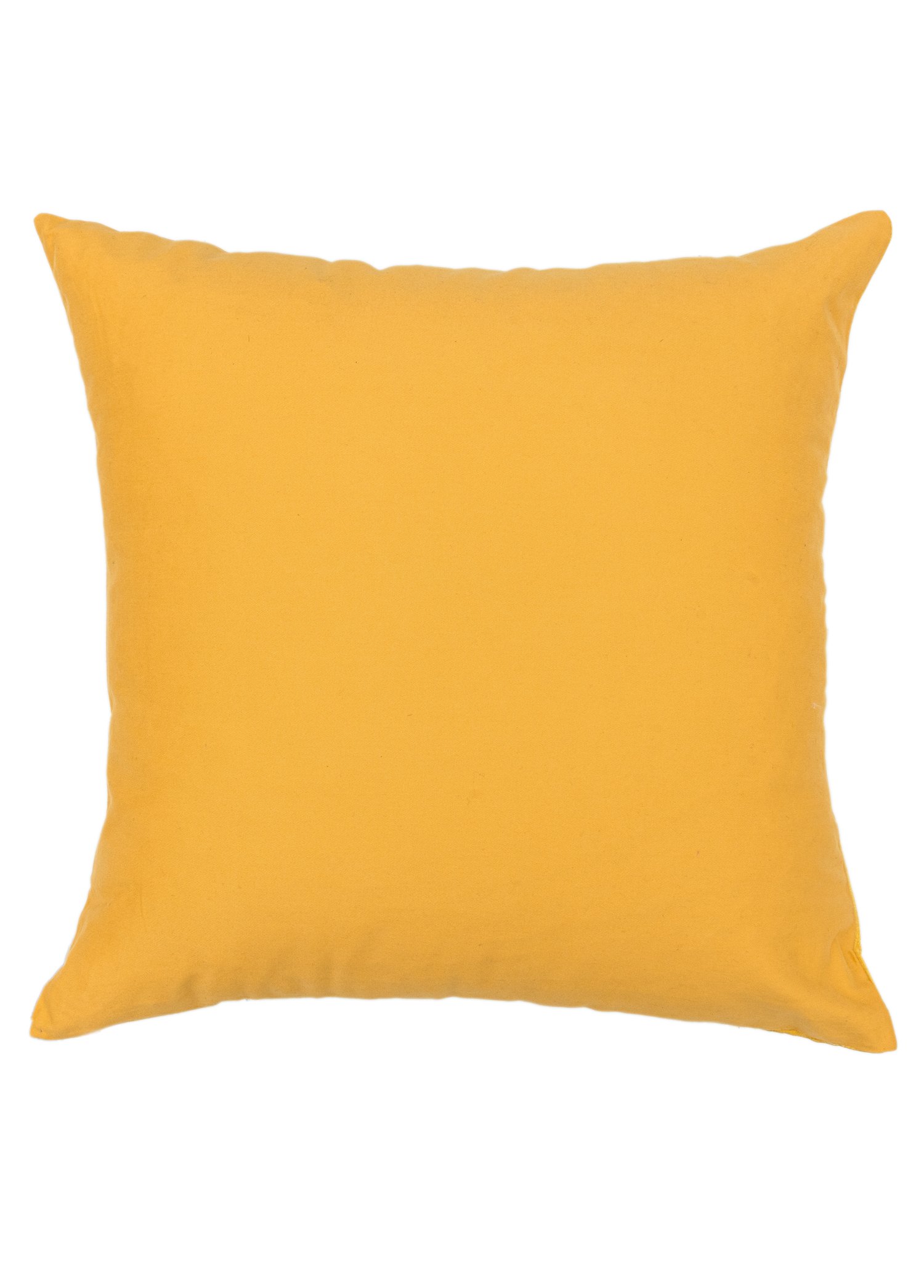 Nergis Silk Embroidered Yellow Cushion 50x50 cm