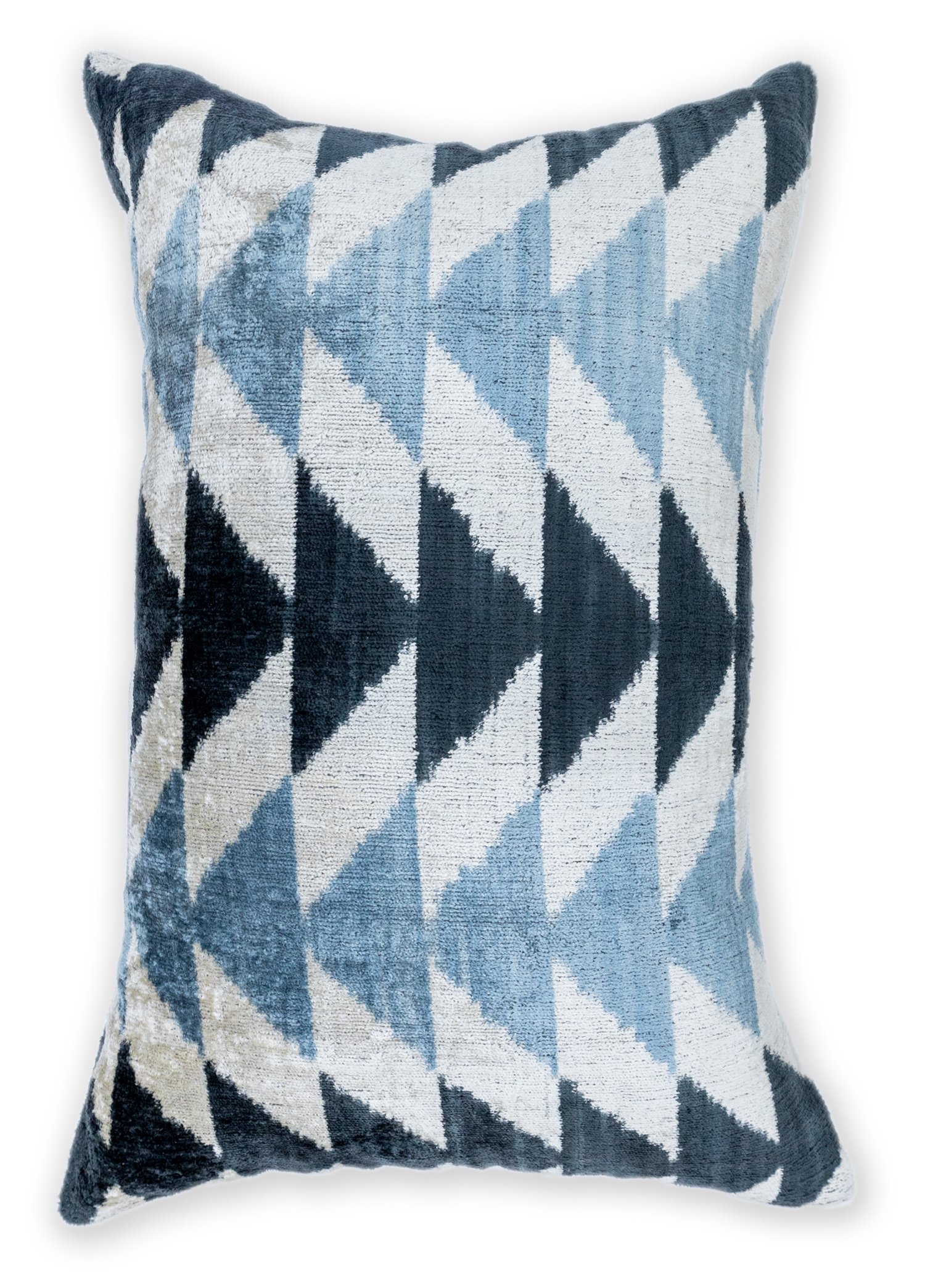 Airat Geometric Pattern Ikat Velvet Pillow 60x40 cm