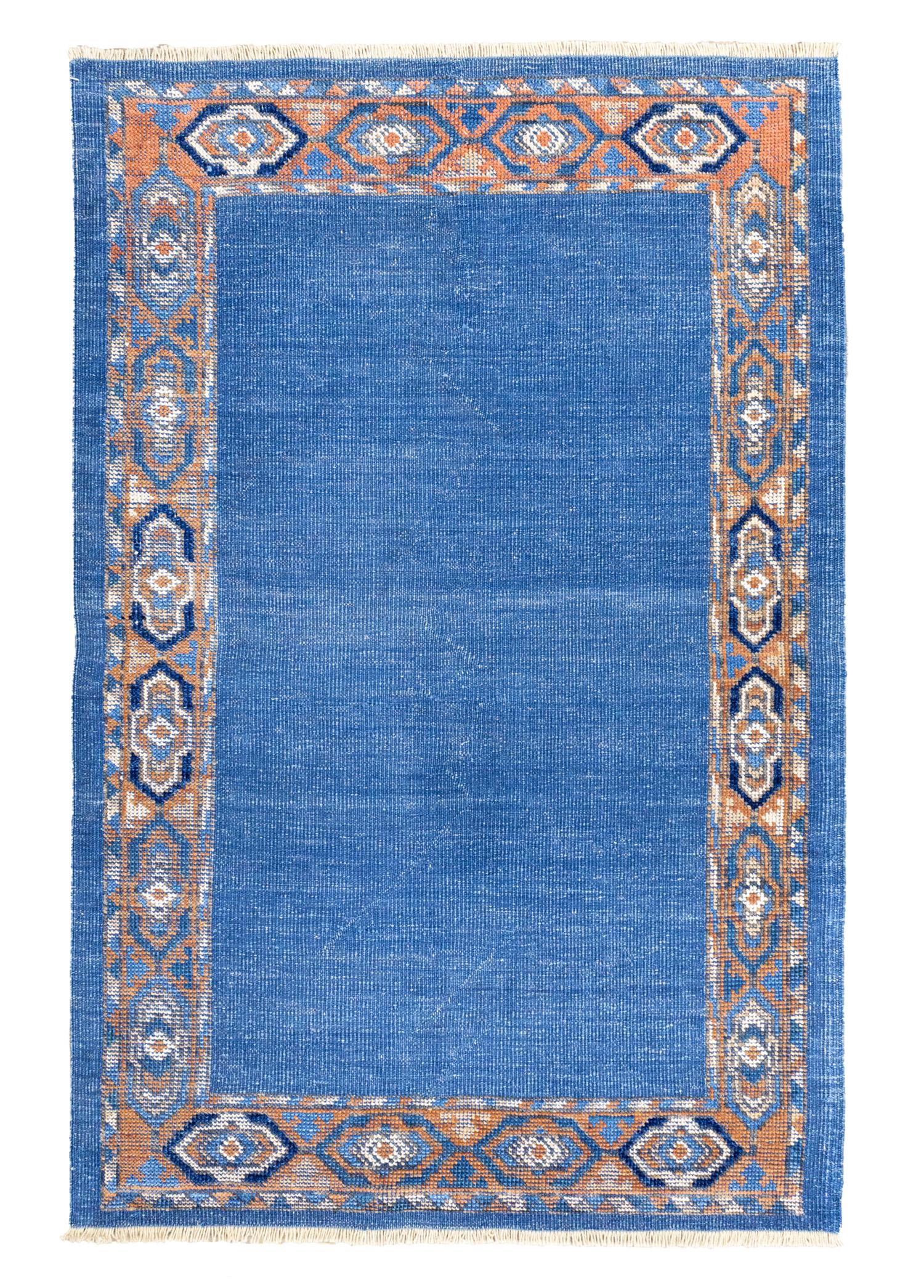Salin Ethnic Bordered Hand Woven Carpet Rug 85x133 cm
