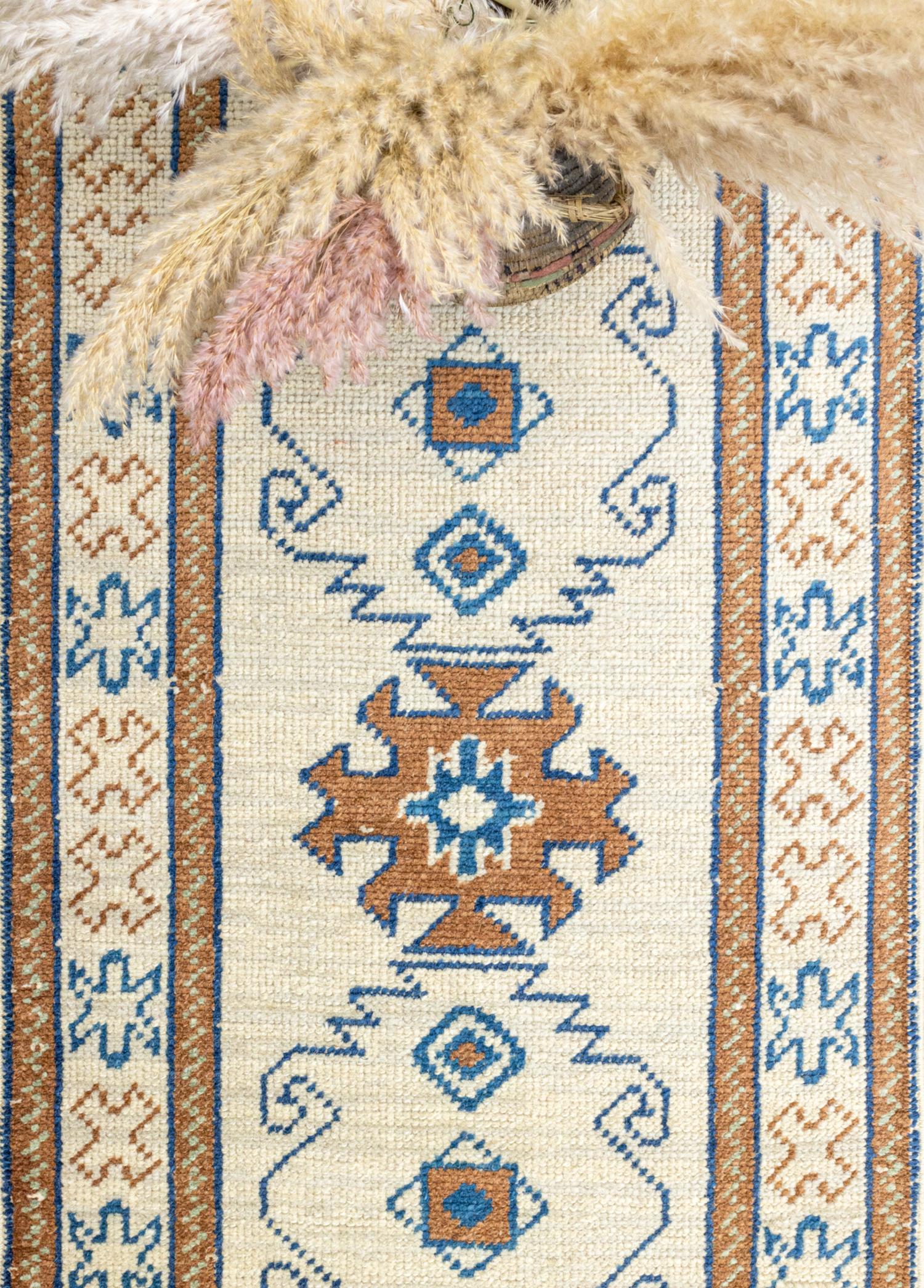 Selce Rustik Desenli El Dokuma Yün Yolluk 78x535 cm