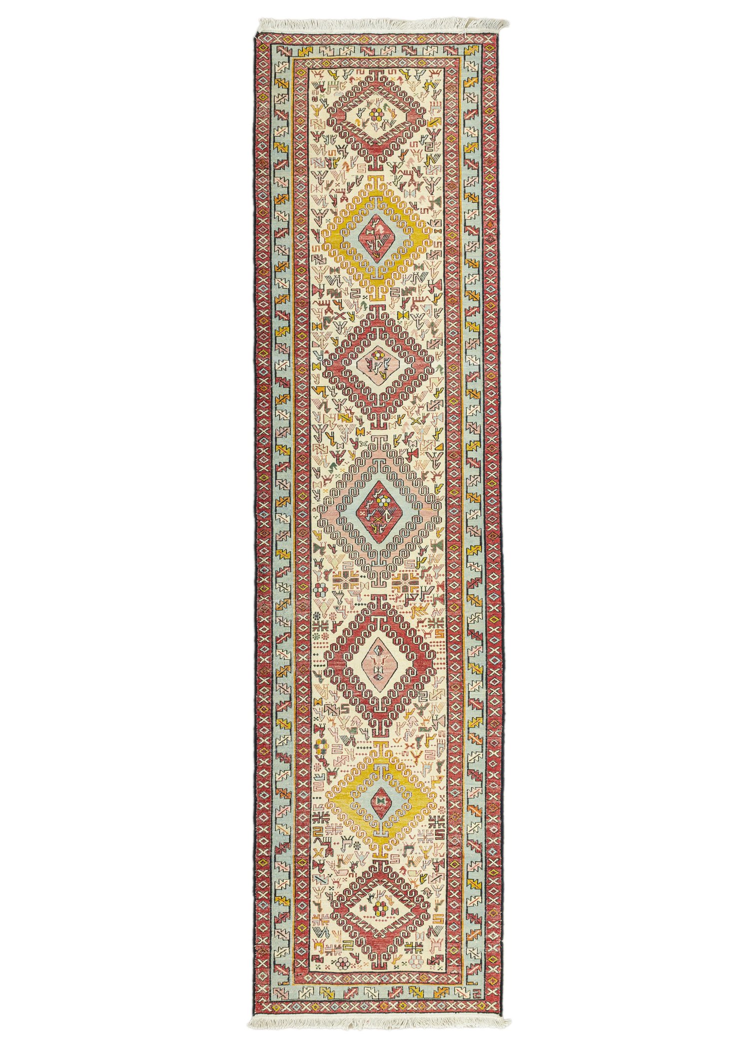 Rosa El Dokuma İpek Kilim Yolluk 71x281 cm