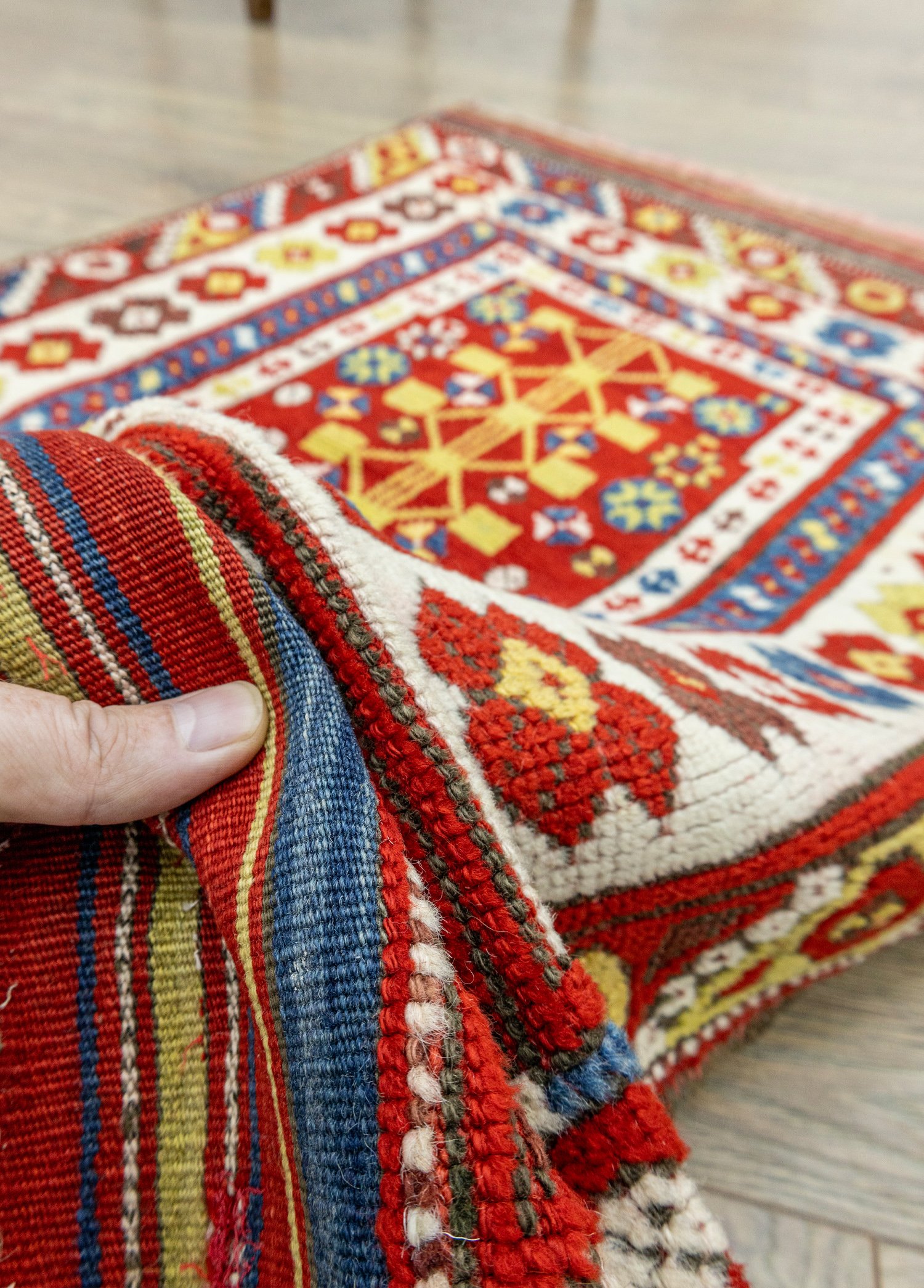 Çanakkale, Handwoven Antique Rug with Mihrab Design