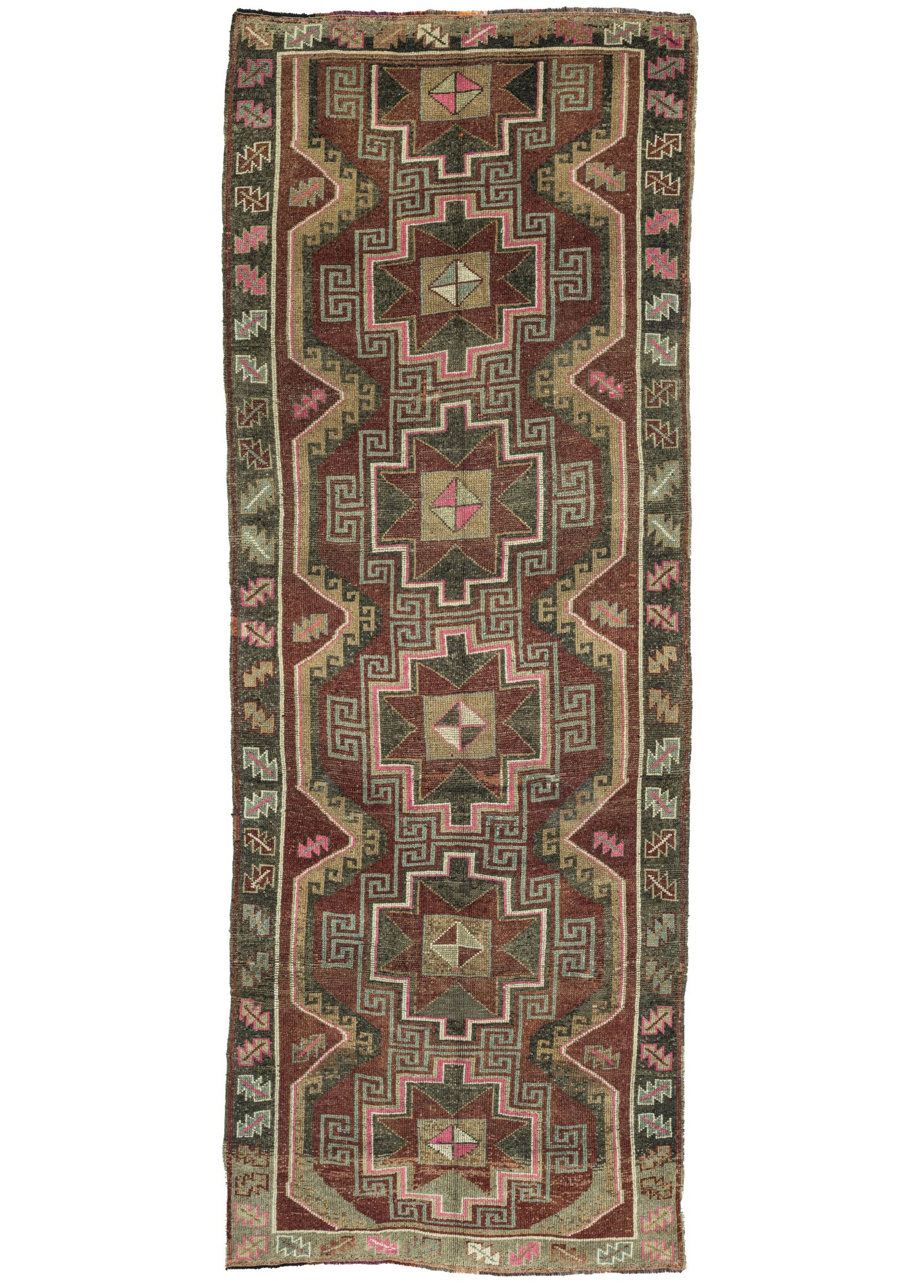 Eral Geometric Patterned Wool Runner 160x449 cm