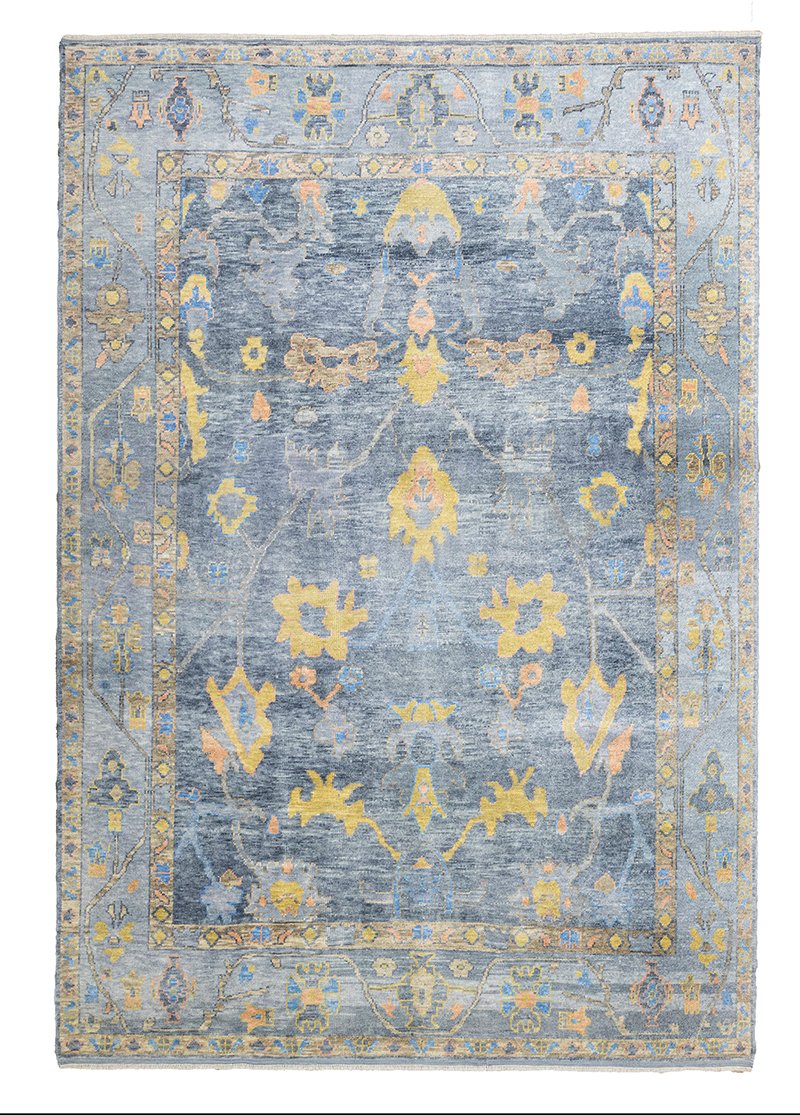 Kharun Floral Patterned Oushak Rug 256x371 cm