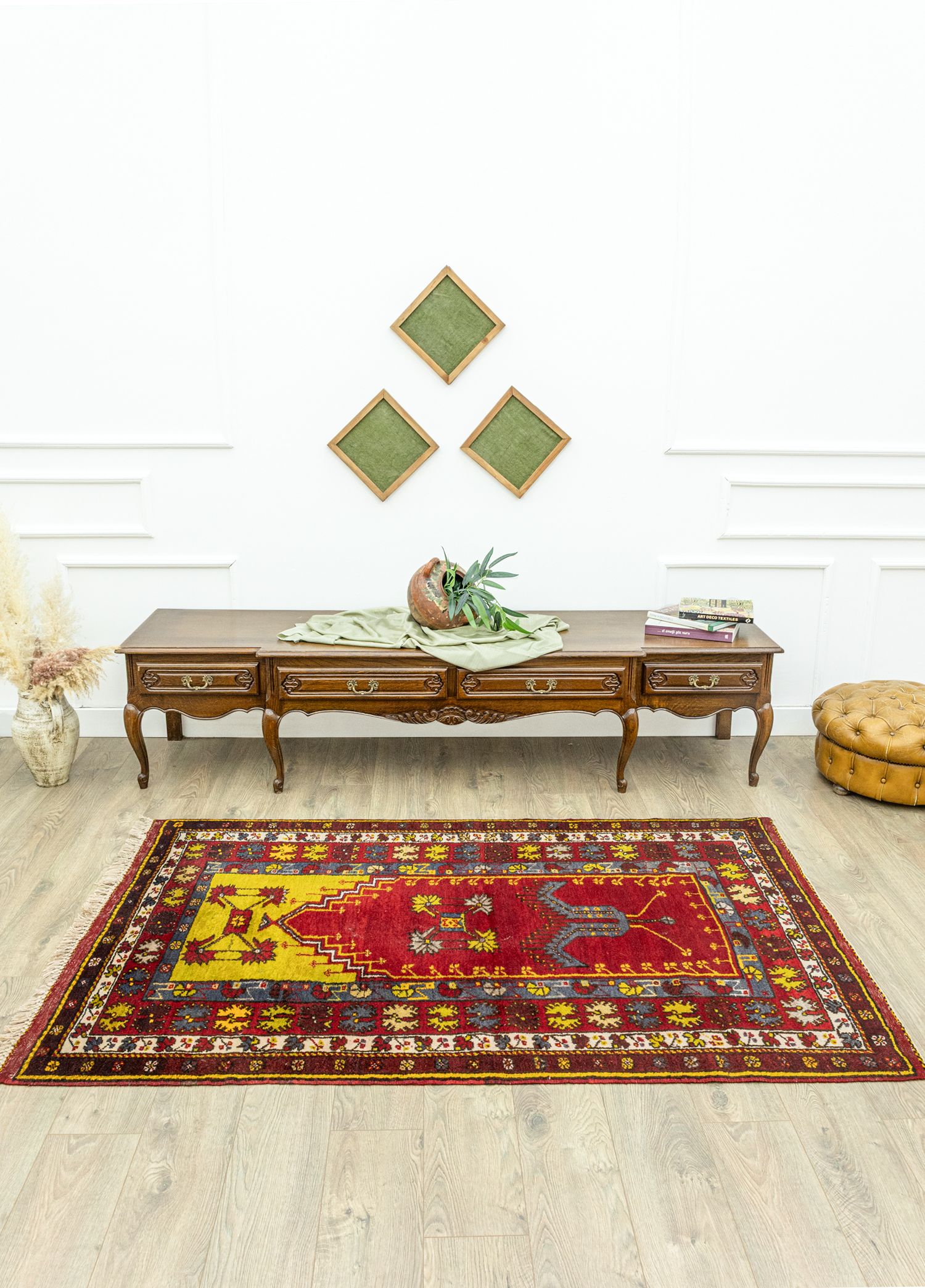 Kuzca El Dokuma Yün Köy Halı 125x195 cm
