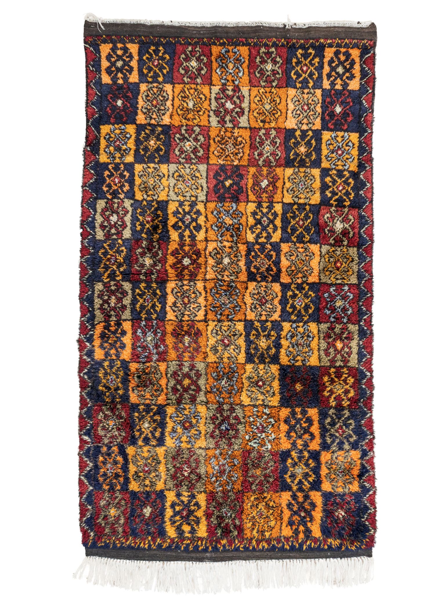 Saner Ethnic Pattern Colorful Hand-Woven Wool Rug 125x237 cm