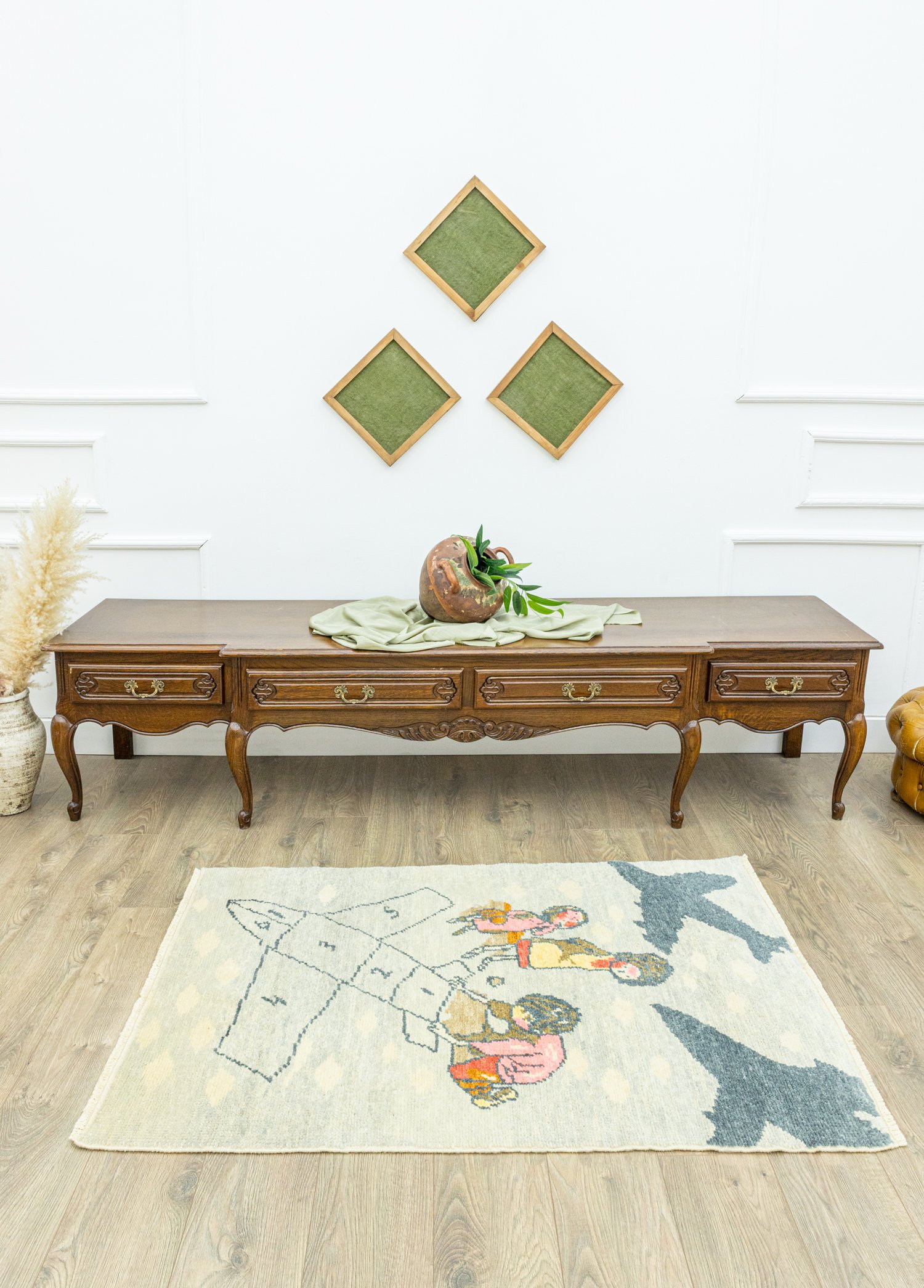 Bora Figürlü El Dokuma Uşak Halı 97x140 cm