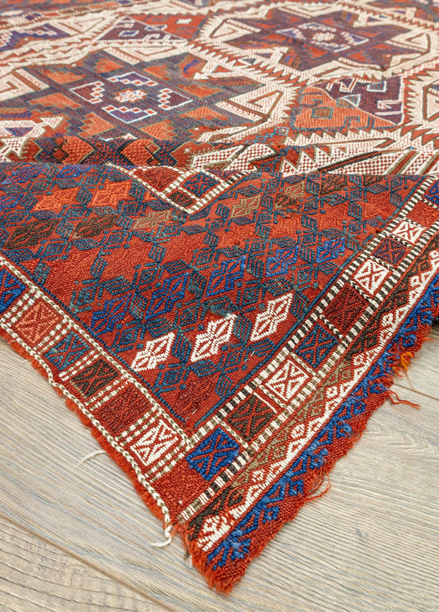 Konya, Handwoven Cicim Antique Kilim